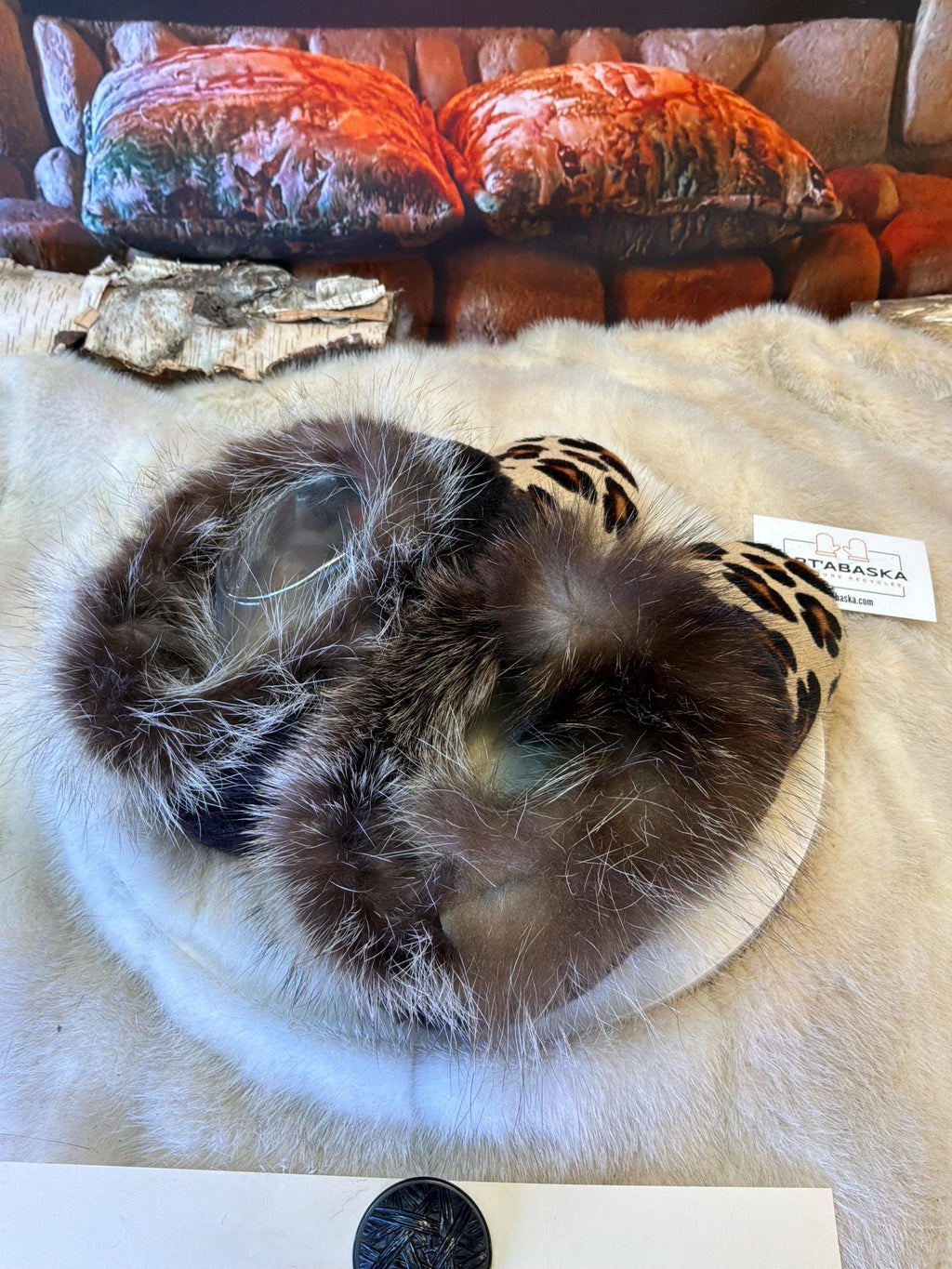 Slipper Emma pointure 8 femme – Sherling italien & cuir recyclé, pièce unique faite à la main au Québec