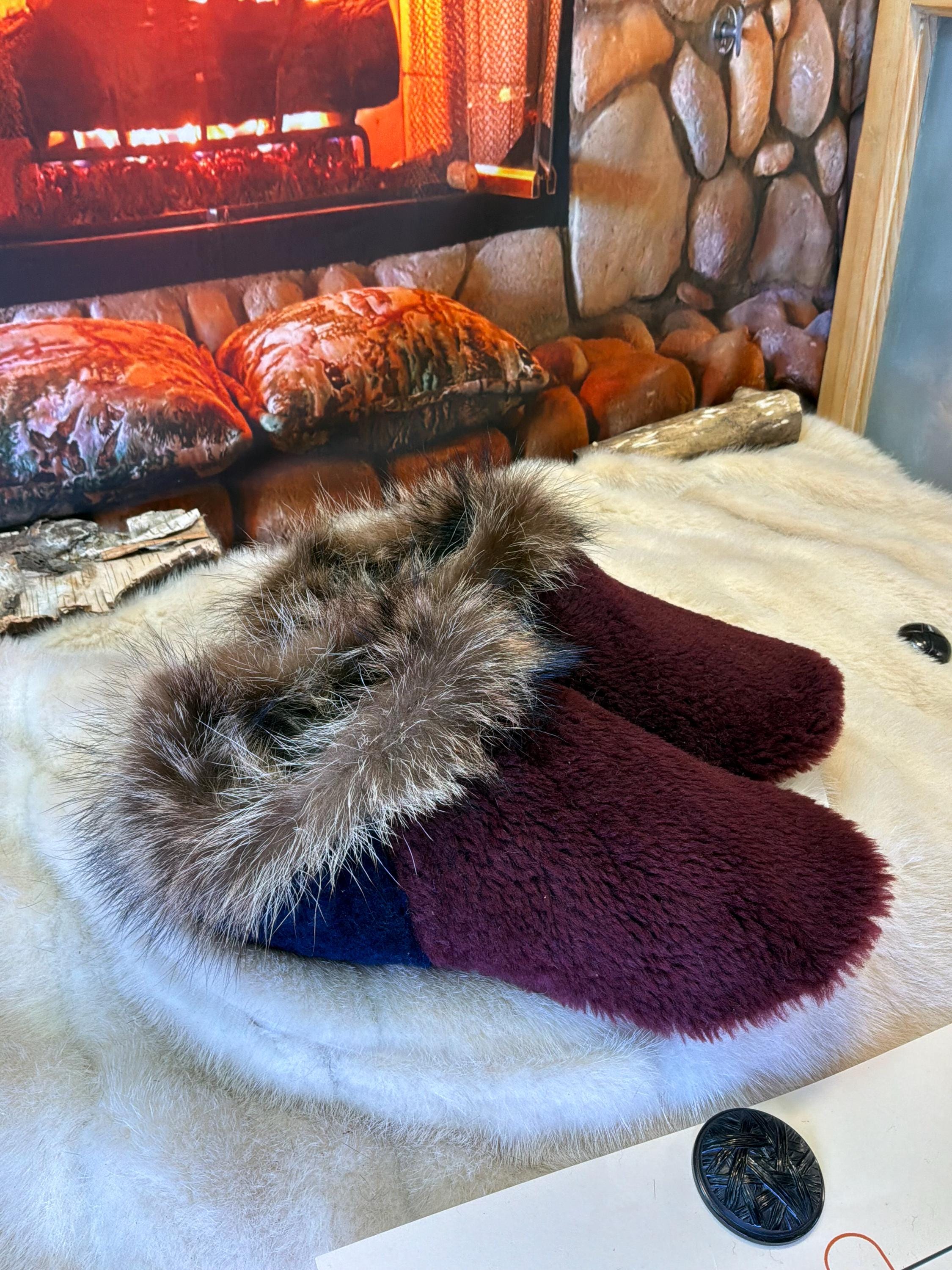 Slipper Johanne pointure 6 femme – Sherling italien & cuir recyclé, pièce unique faite à la main au Québec