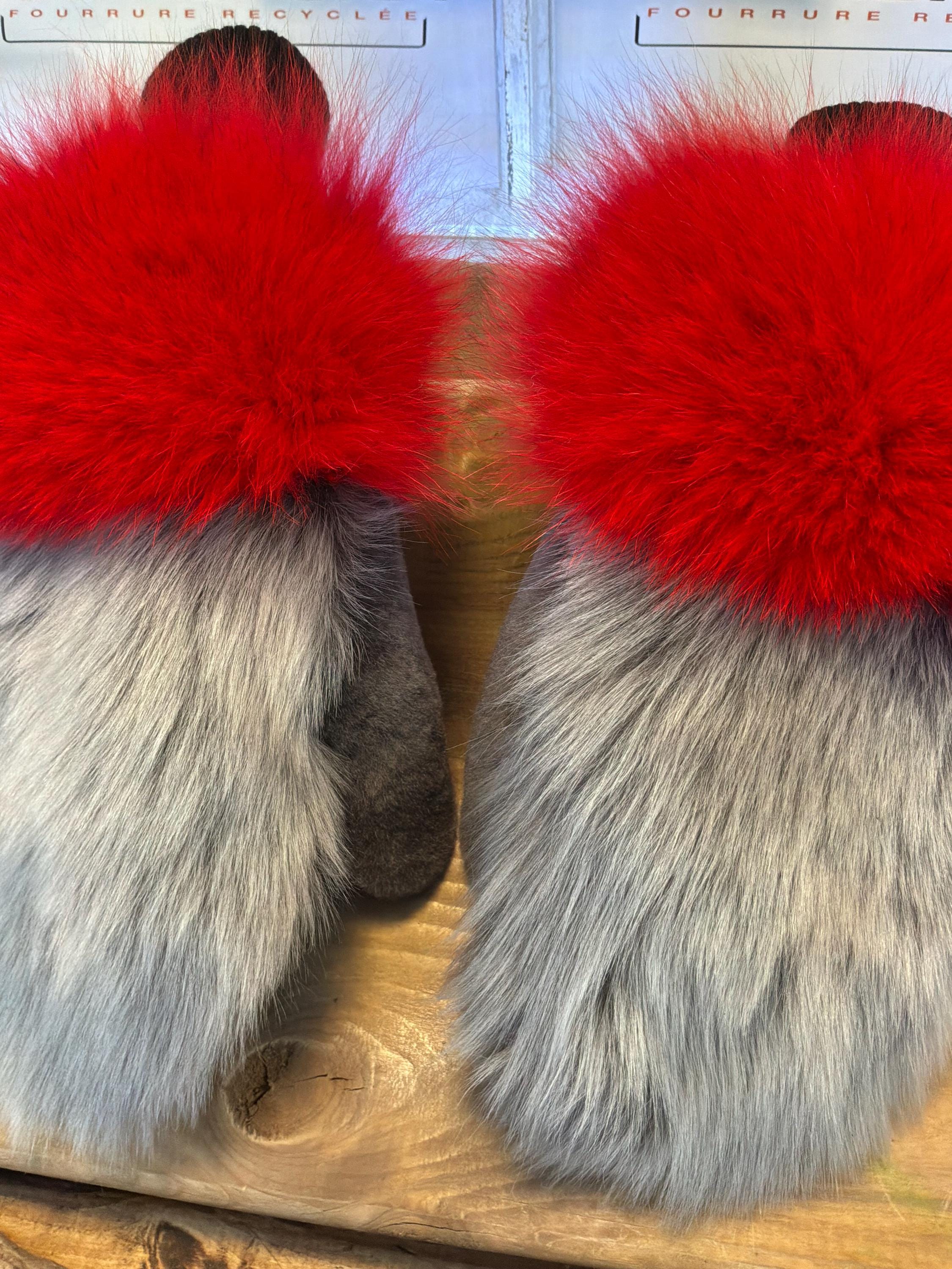 Mitaines de ville Medium Émilia en fourrure recyclée – Faites à la main au Québec – Légères, élégantes, confort urbain – ArtAbaska