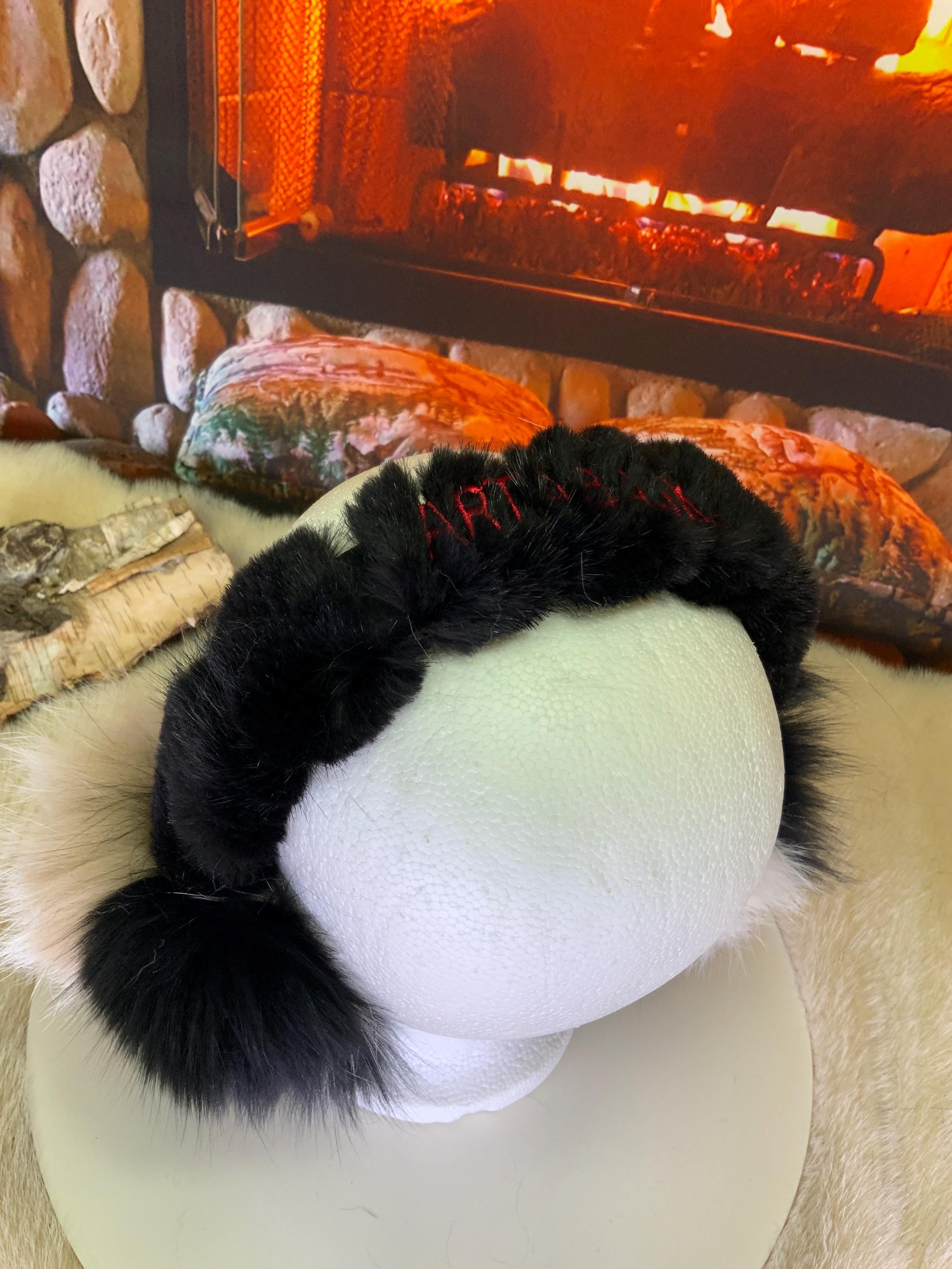 Cache-Oreilles tout en fourrure recyclée édition Renard patchwork