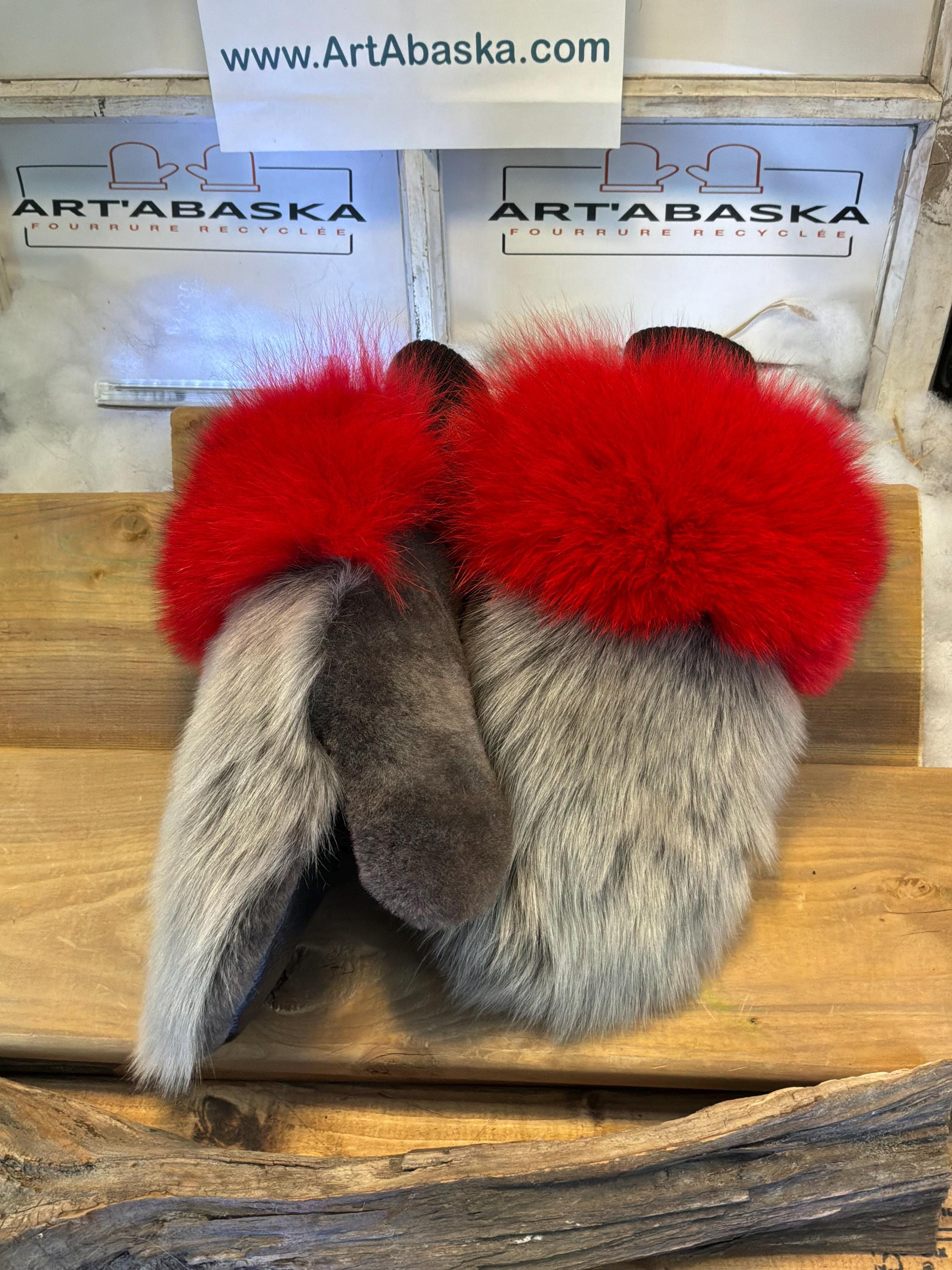 Mitaines de ville Medium Émilia en fourrure recyclée – Faites à la main au Québec – Légères, élégantes, confort urbain – ArtAbaska