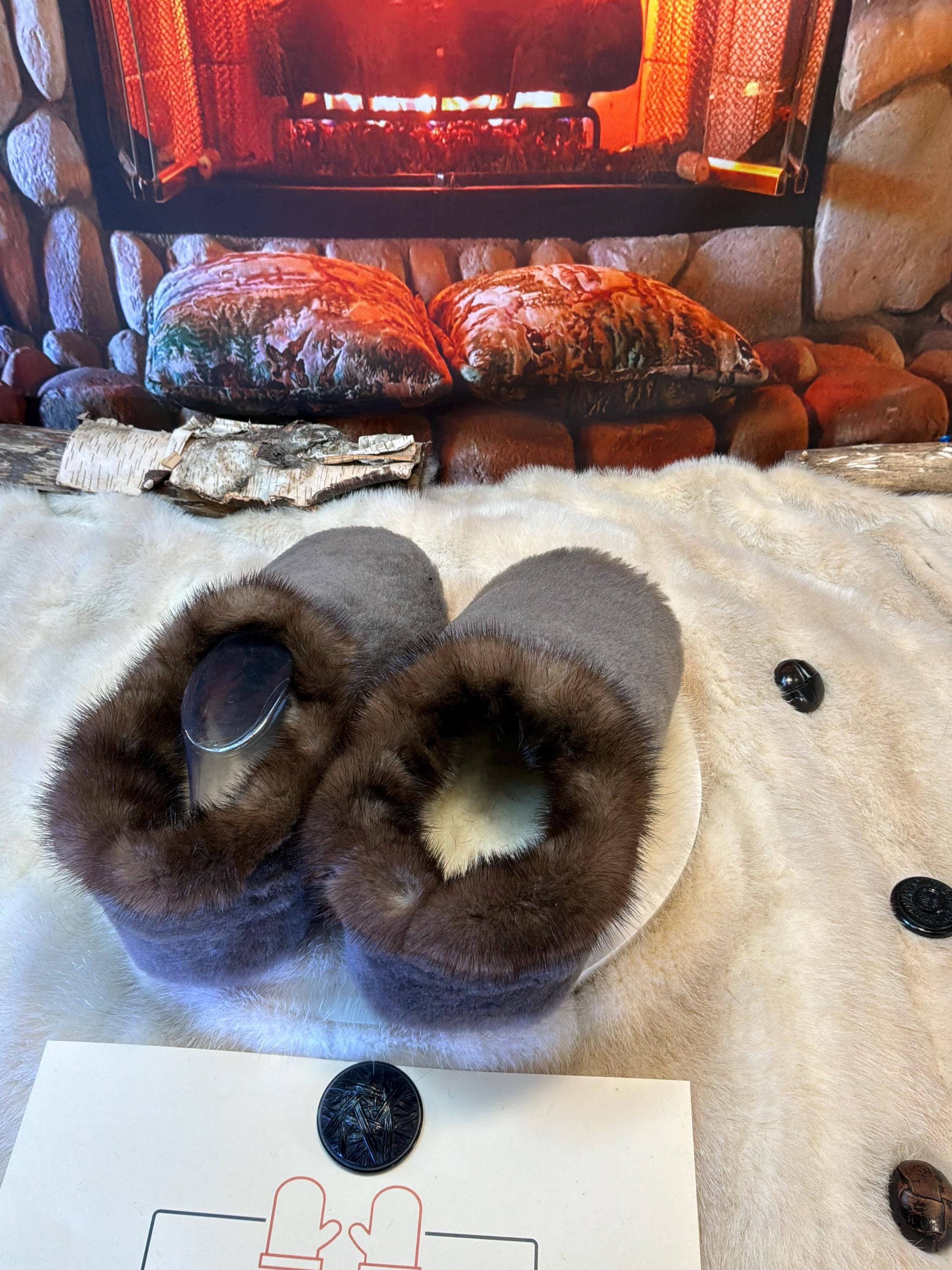 Slipper Armande pointure 9 Homme / 11 Femme – Sherling italien & cuir recyclé, pièce unique faite à la main au Québec