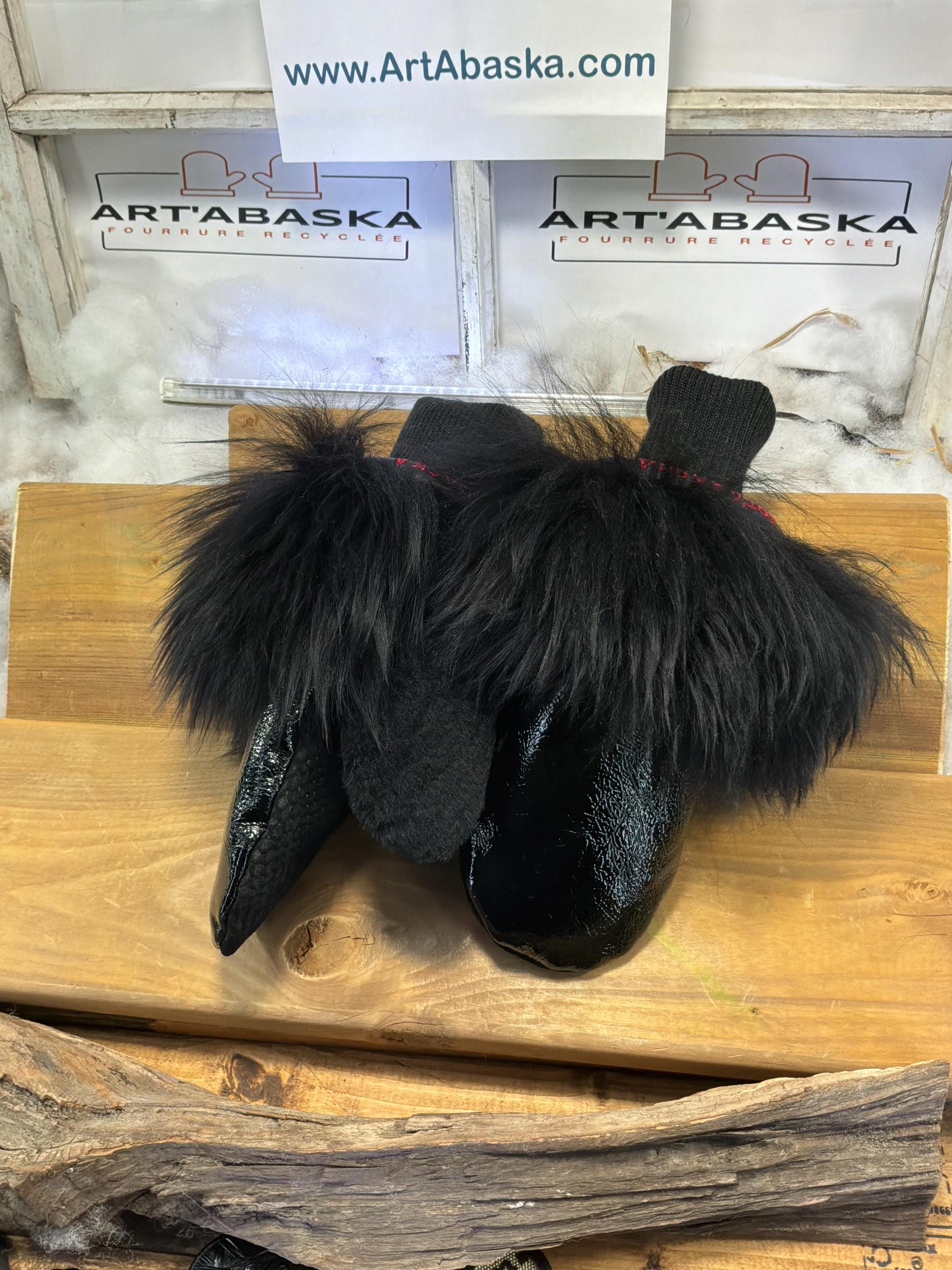 Mitaines de ville Médium Claire en fourrure recyclée – Faites à la main au Québec – Légères, élégantes, confort urbain – ArtAbaska