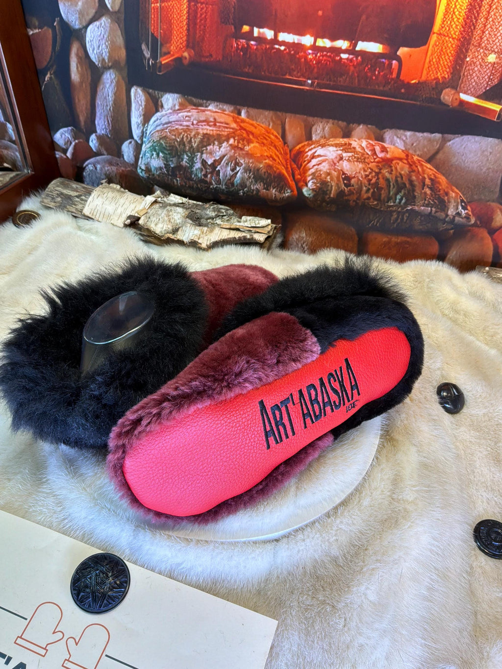 Slipper Lydia pointure 10 femme – Sherling italien & cuir recyclé, pièce unique faite à la main au Québec