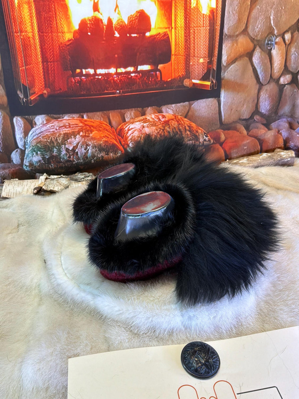 Slipper Bibiane pointure 7 femme – Sherling italien & cuir recyclé, pièce unique faite à la main au Québec