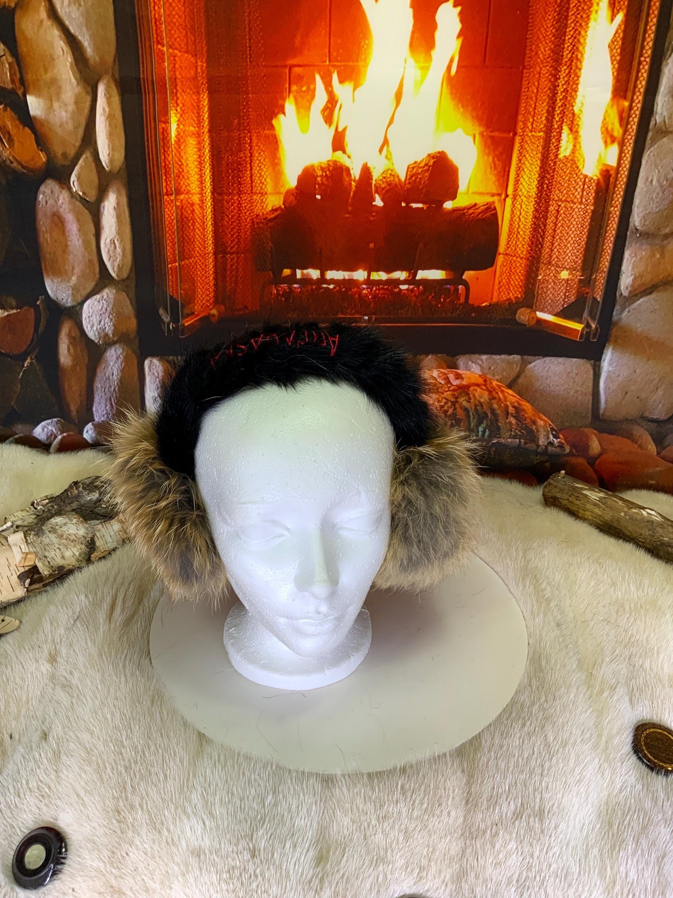 Cache-Oreilles tout en fourrure recyclée édition Rerard roux naturel