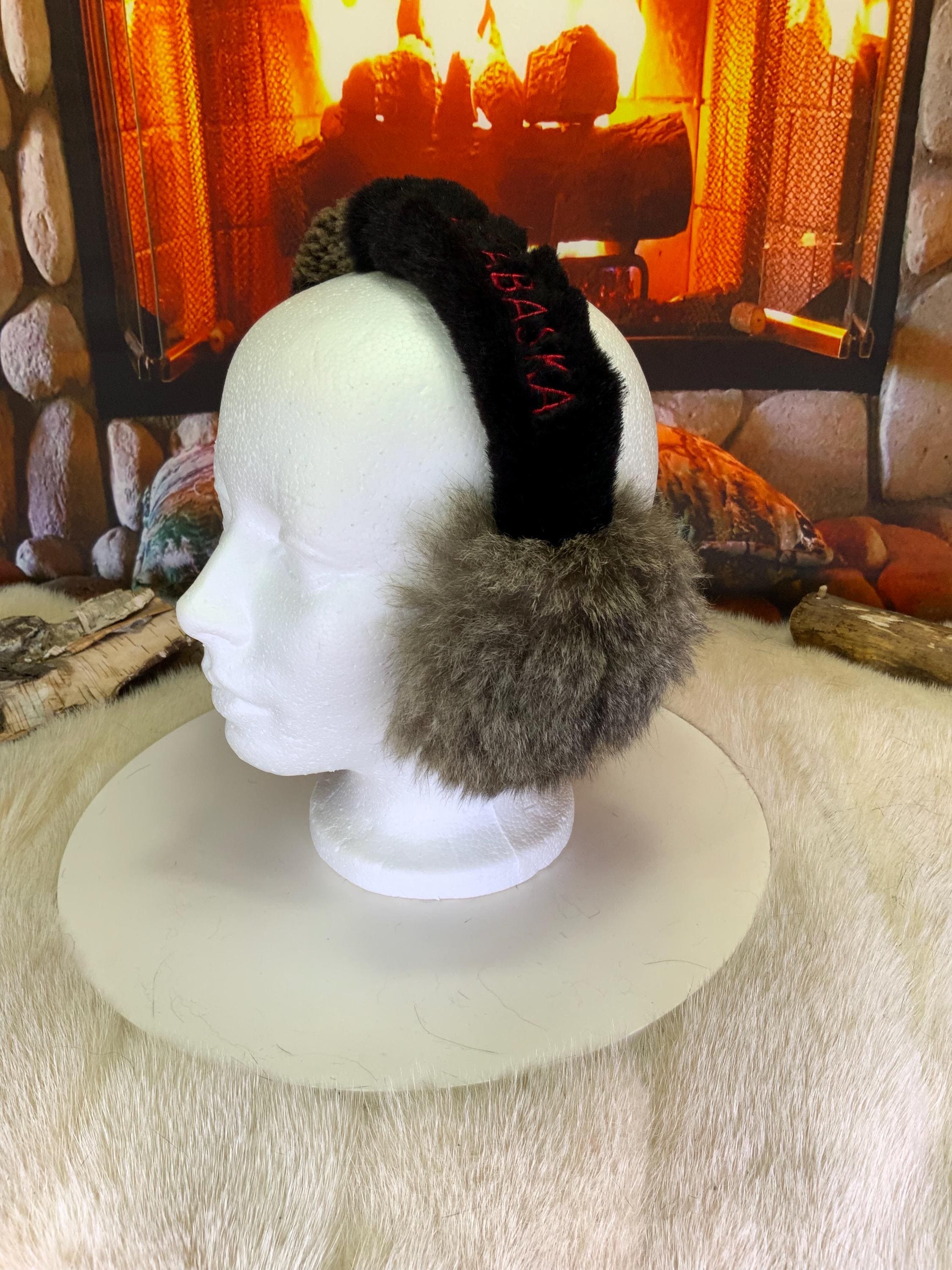 Cache-Oreilles tout en fourrure recyclée édition Opossum naturel