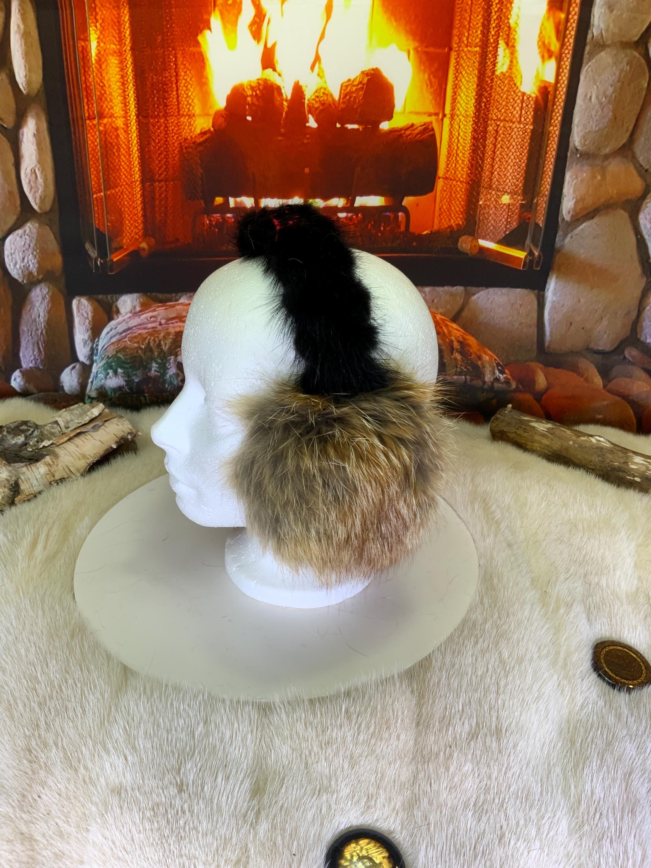 Cache-Oreilles tout en fourrure recyclée édition Rerard roux naturel