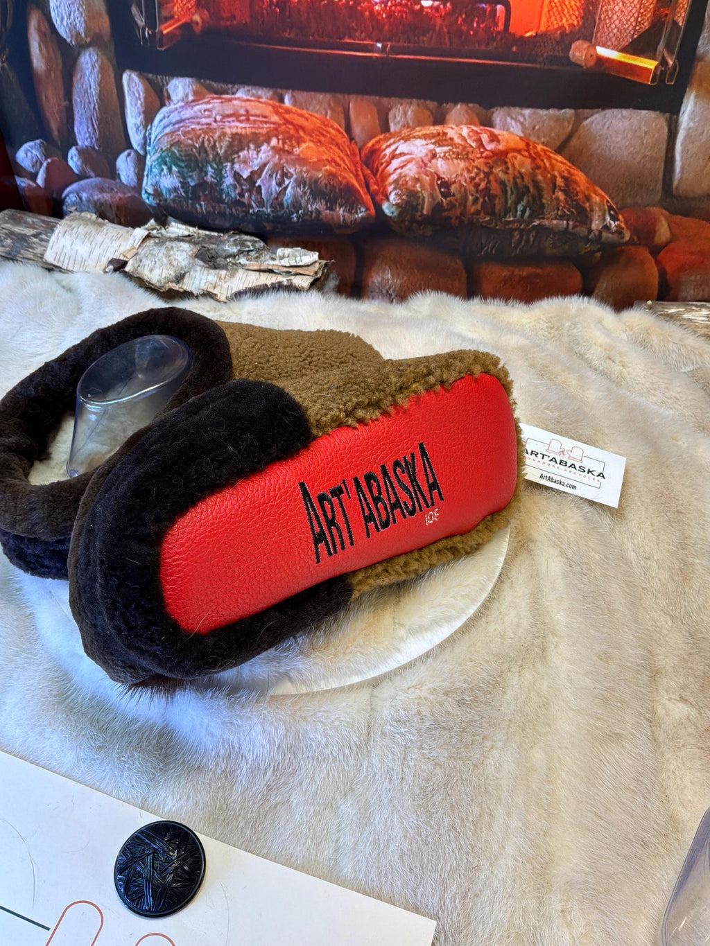 Slipper Gaétane pointure 10 femme – Sherling italien & cuir recyclé, pièce unique faite à la main au Québec