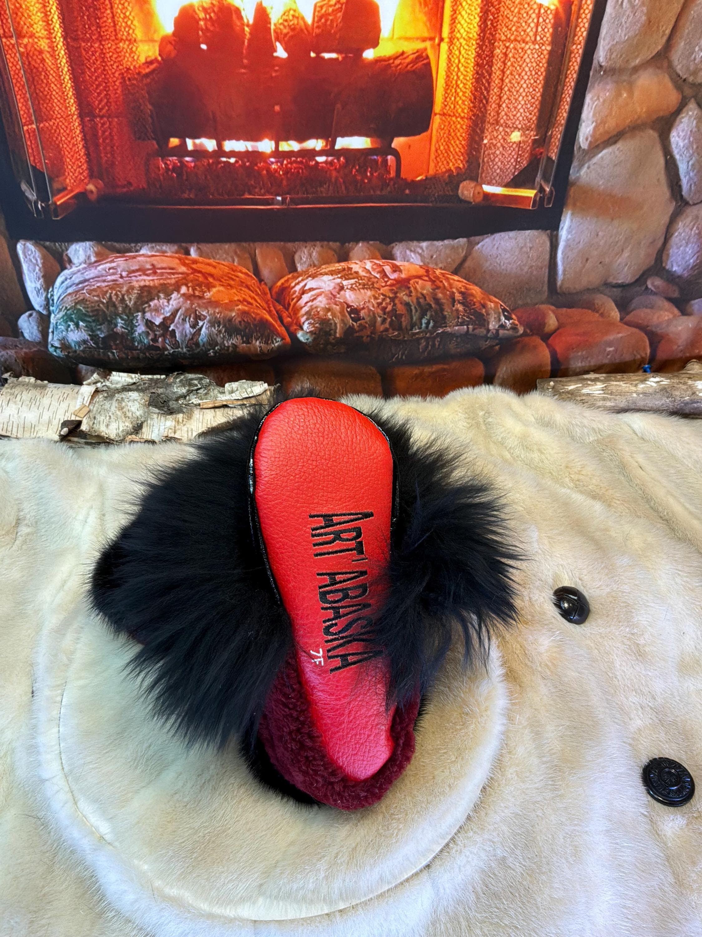 Slipper Bibiane pointure 7 femme – Sherling italien & cuir recyclé, pièce unique faite à la main au Québec