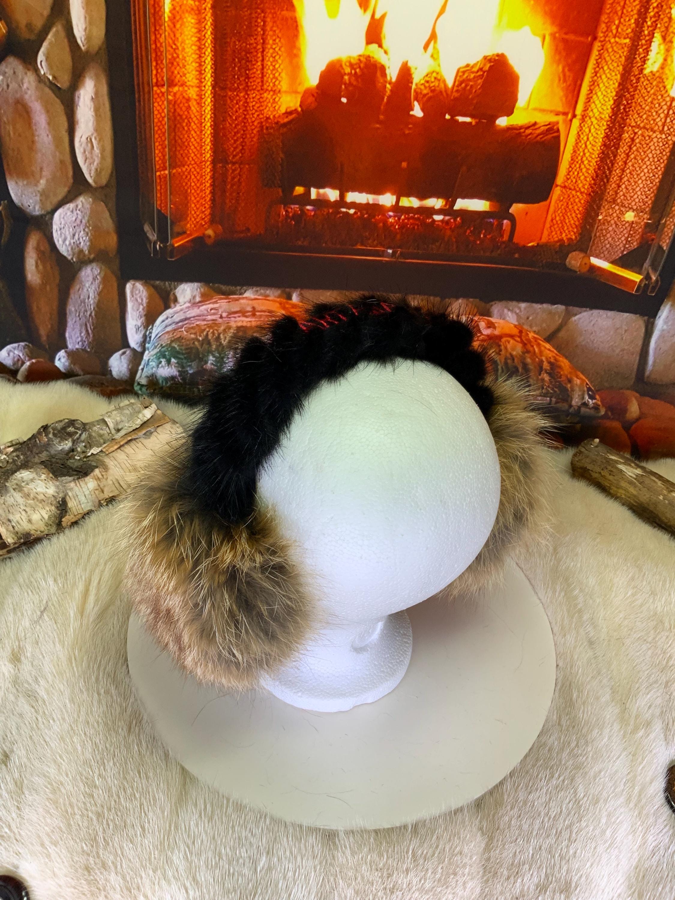 Cache-Oreilles tout en fourrure recyclée édition Rerard roux naturel