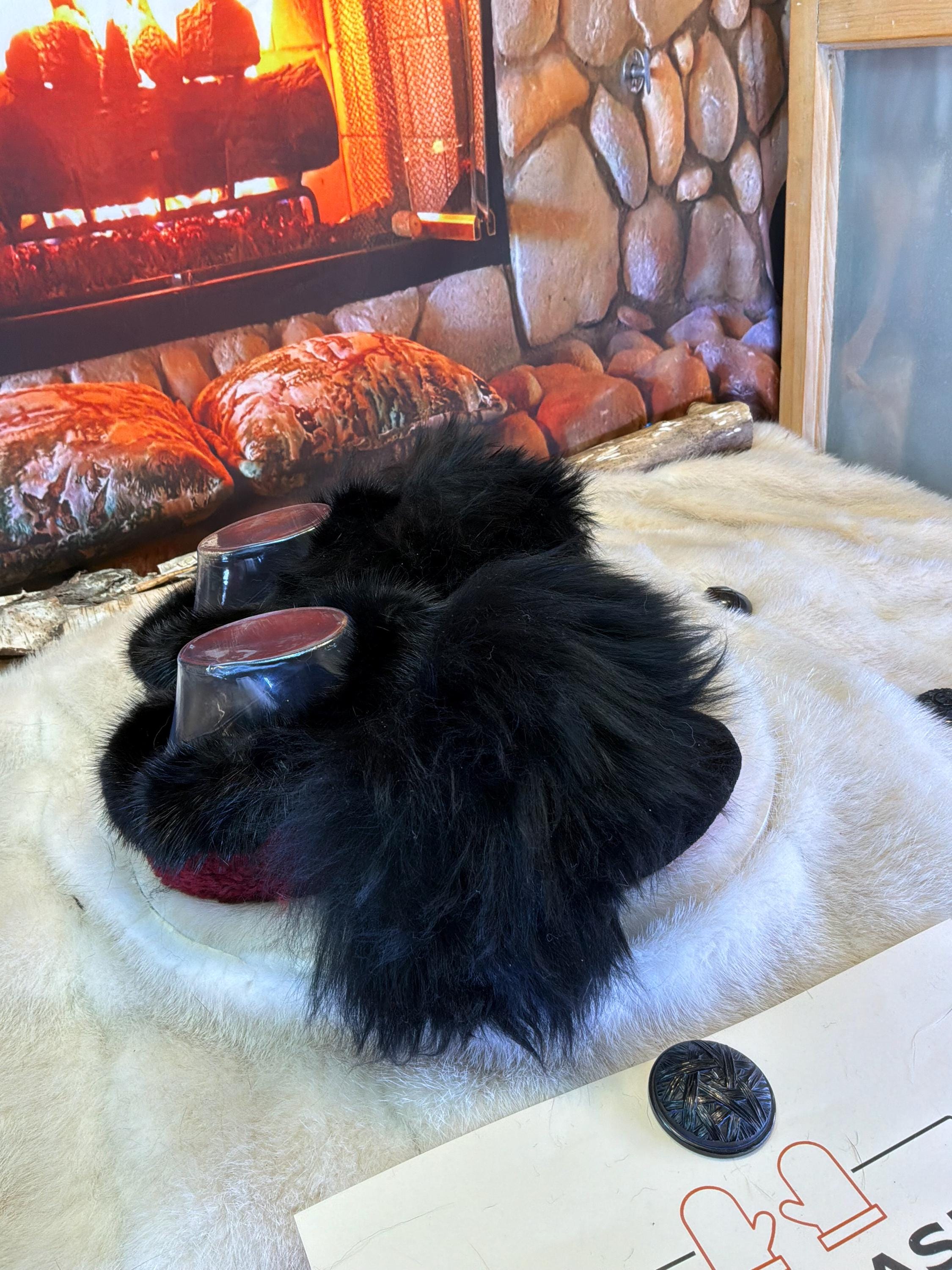 Slipper Doris pointure 7 femme – Sherling italien & cuir recyclé, pièce unique faite à la main au Québec