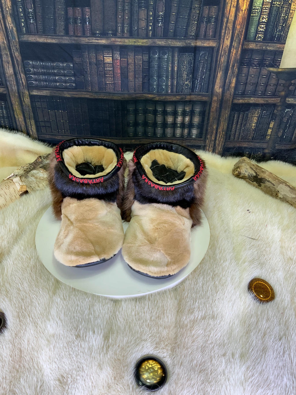 Mocassin d’intérieur en fourrure recyclée Les Marcelle 5 FEMME