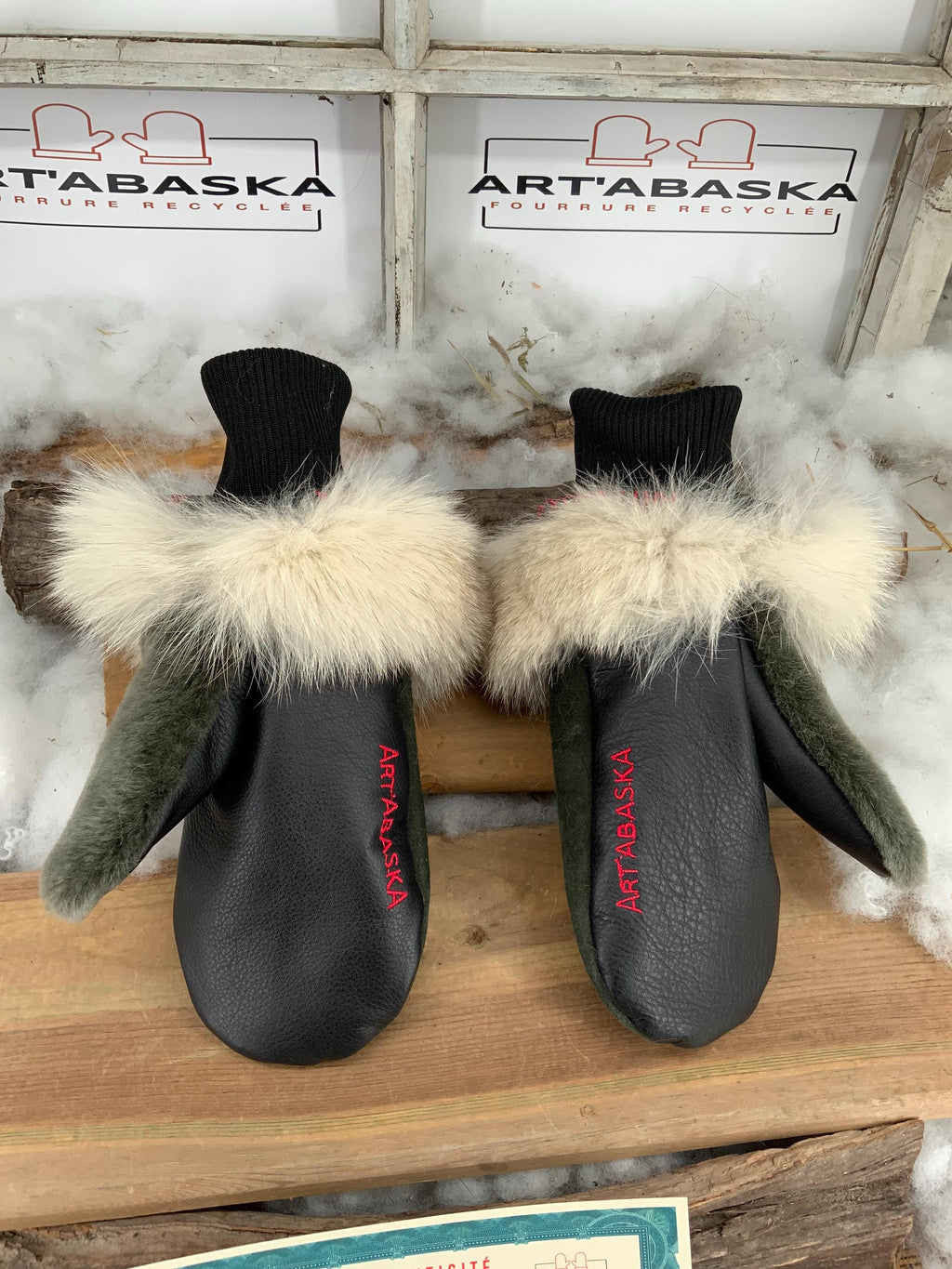 Mitaines de Ville en fourrure et cuir recyclés, Les Anne Grandeur Médium