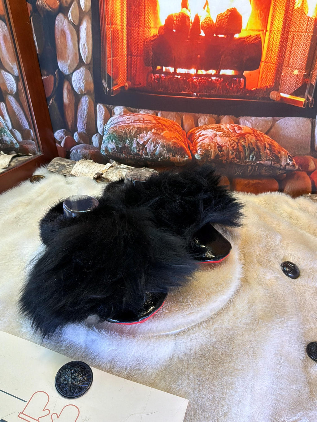 Slipper Bibiane pointure 7 femme – Sherling italien & cuir recyclé, pièce unique faite à la main au Québec
