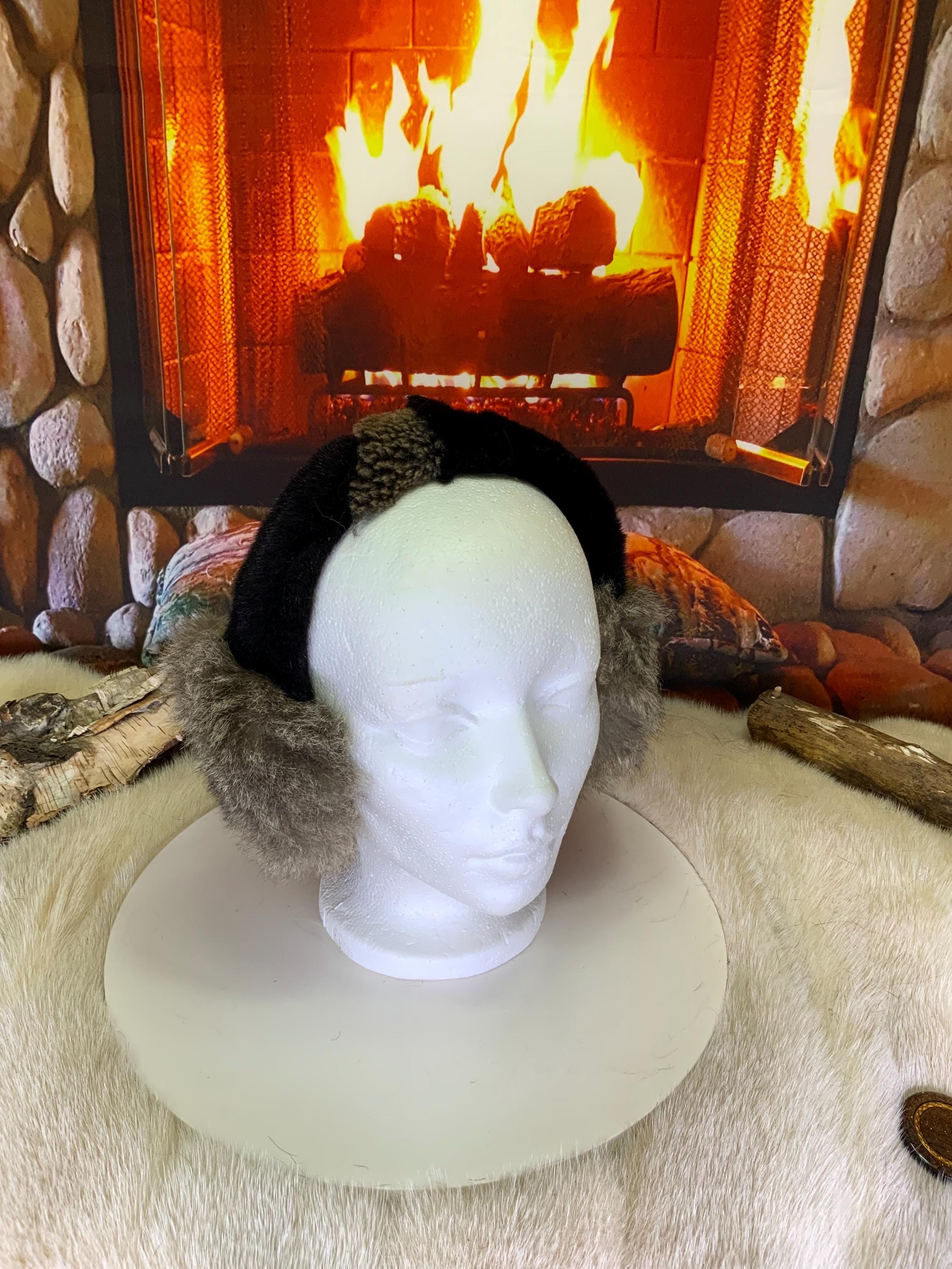 Cache-Oreilles tout en fourrure recyclée édition Opossum naturel