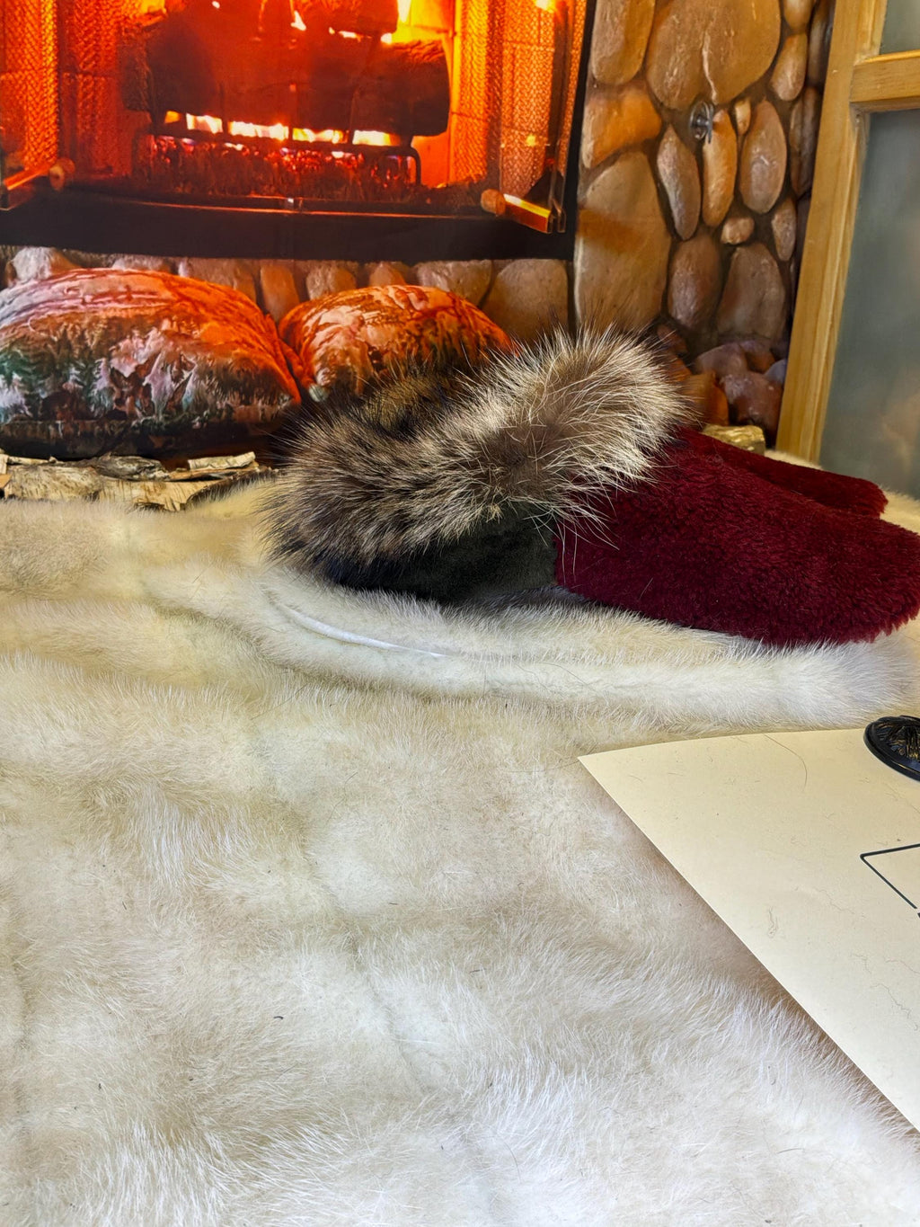 Slipper Yvette pointure 6 femme – Sherling italien & cuir recyclé, pièce unique faite à la main au Québec