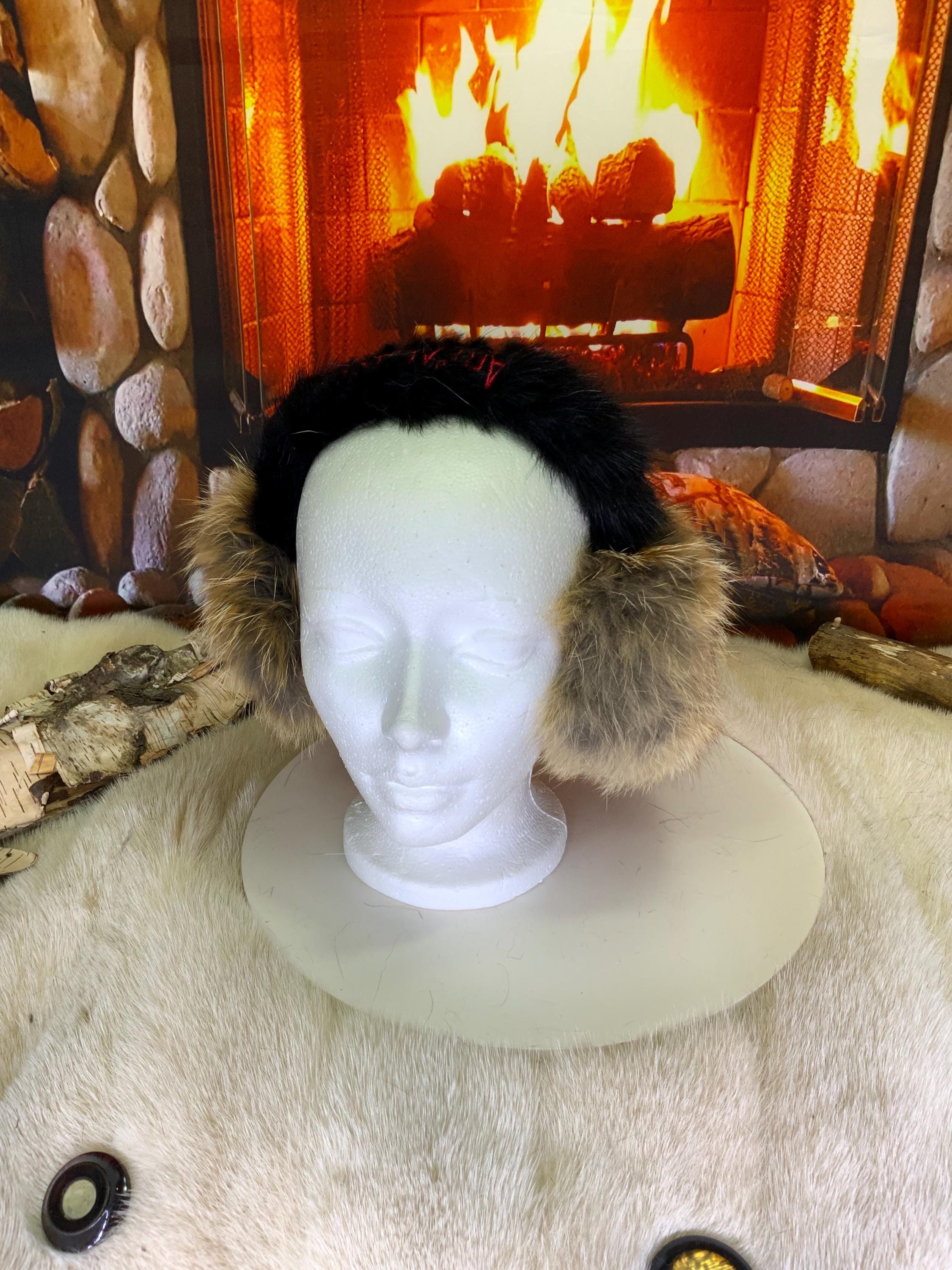 Cache-Oreilles tout en fourrure recyclée édition Rerard roux naturel