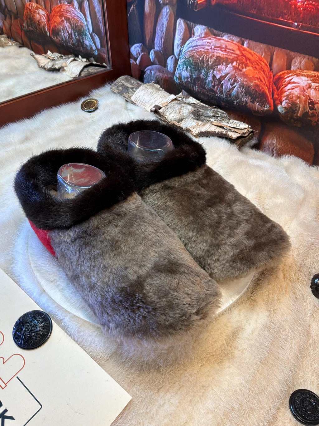 Slipper Luce pointure 9 Homme / 11 Femme– Sherling italien & cuir recyclé, pièce unique faite à la main au Québec