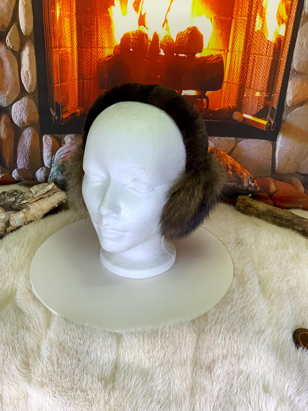 Cache-Oreilles tout en fourrure recyclée édition Raton naturel recyclé Les Lisette 3