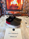 Slipper Ernestine pointure 11 Homme – Sherling italien & cuir recyclé, pièce unique faite à la main au Québec