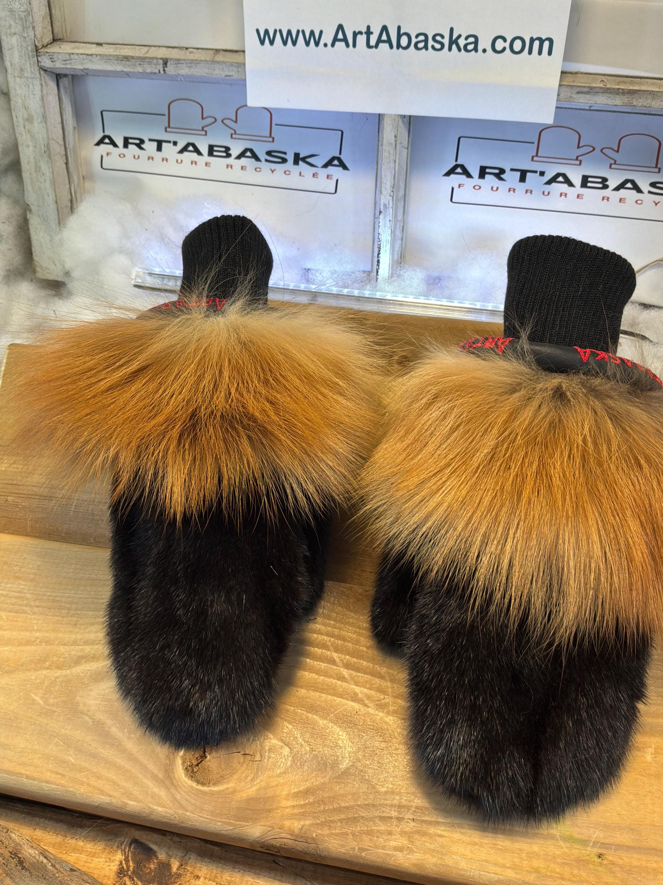 Mitaines de ville Small Rosalie en fourrure recyclée – Faites à la main au Québec – Légères, élégantes, confort urbain – ArtAbaska