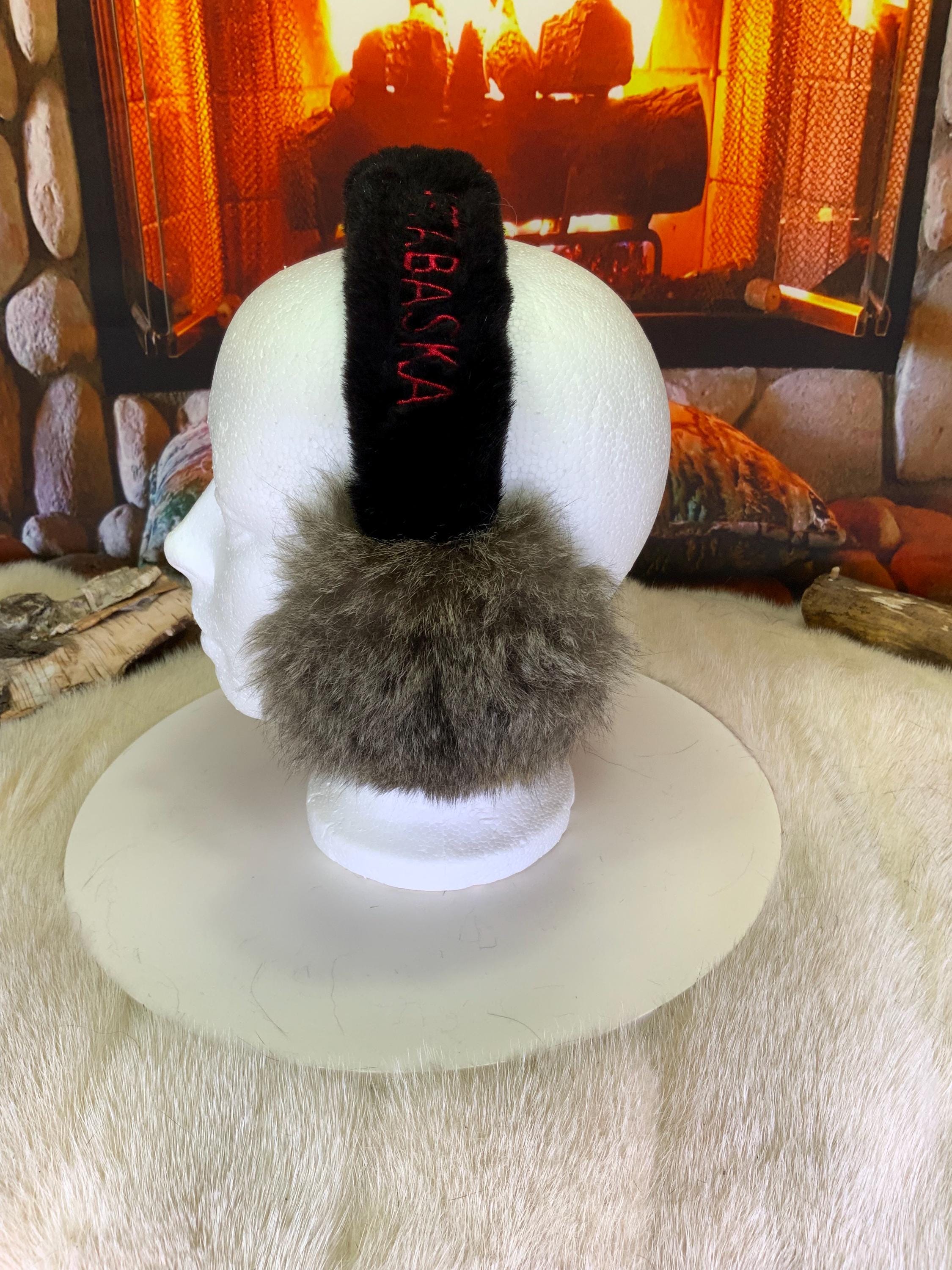 Cache-Oreilles tout en fourrure recyclée édition Opossum naturel