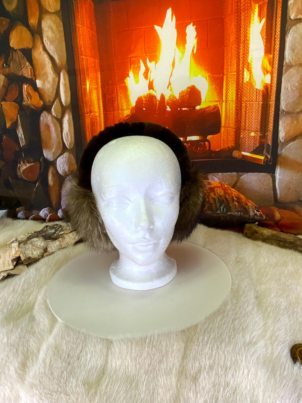 Cache-Oreilles tout en fourrure recyclée édition Raton naturel recyclé Les Lisette 3