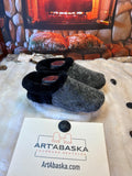 Slipper Odile pointure 9 Homme - 11 femme Sherling italien & cuir recyclé, pièce unique faite à la main au Québec