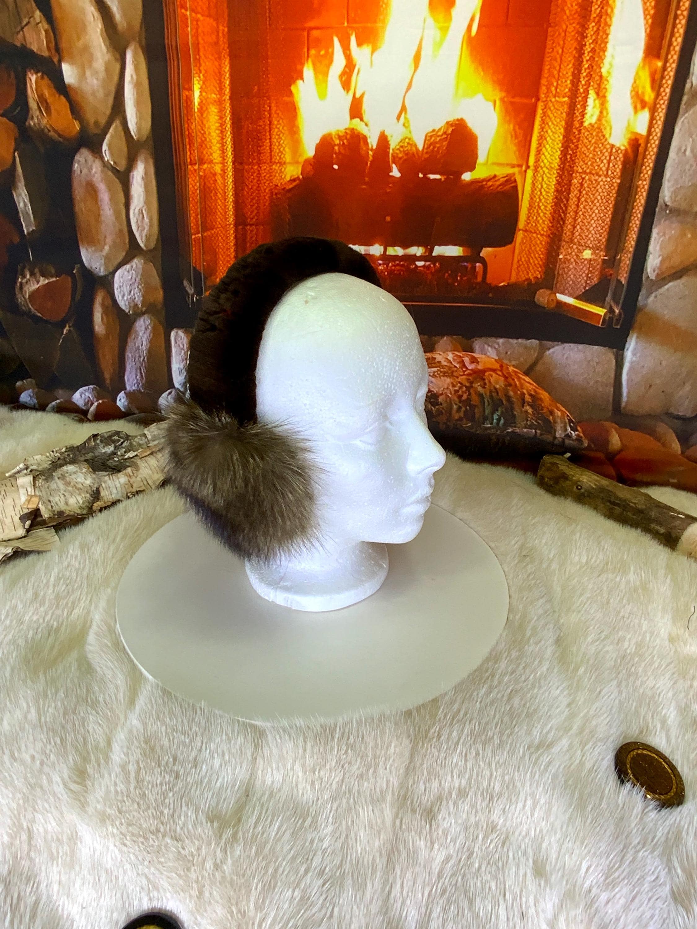 Cache-Oreilles tout en fourrure recyclée édition Raton naturel recyclé Les Lisette 3