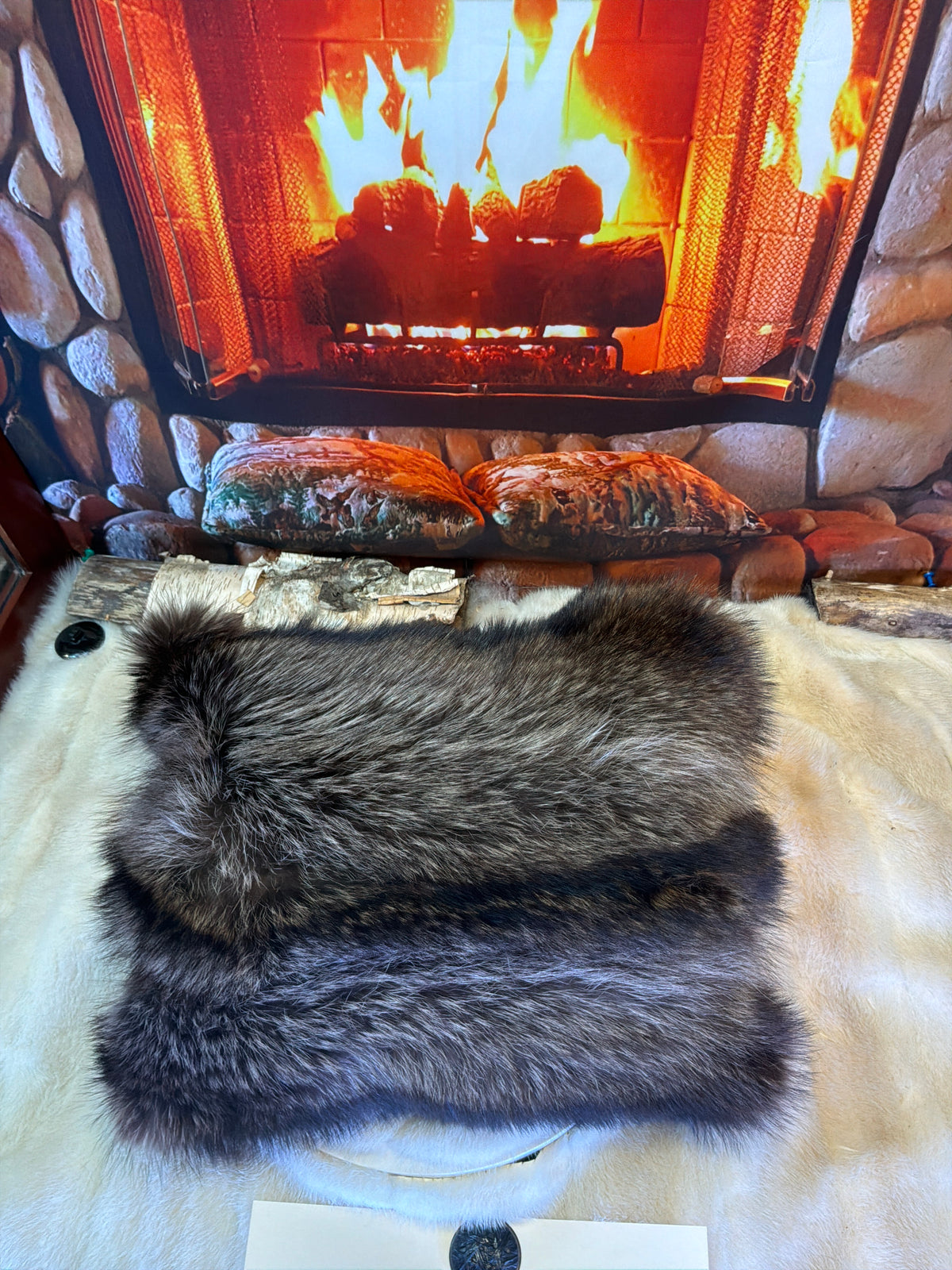 Linda decorative cushion in recycled faux fur by Chat Sauvage