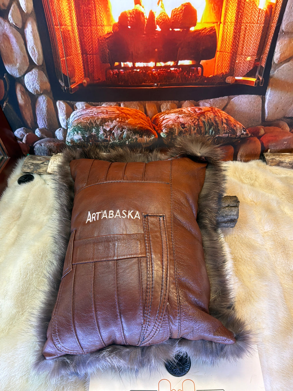 Linda decorative cushion in recycled faux fur by Chat Sauvage