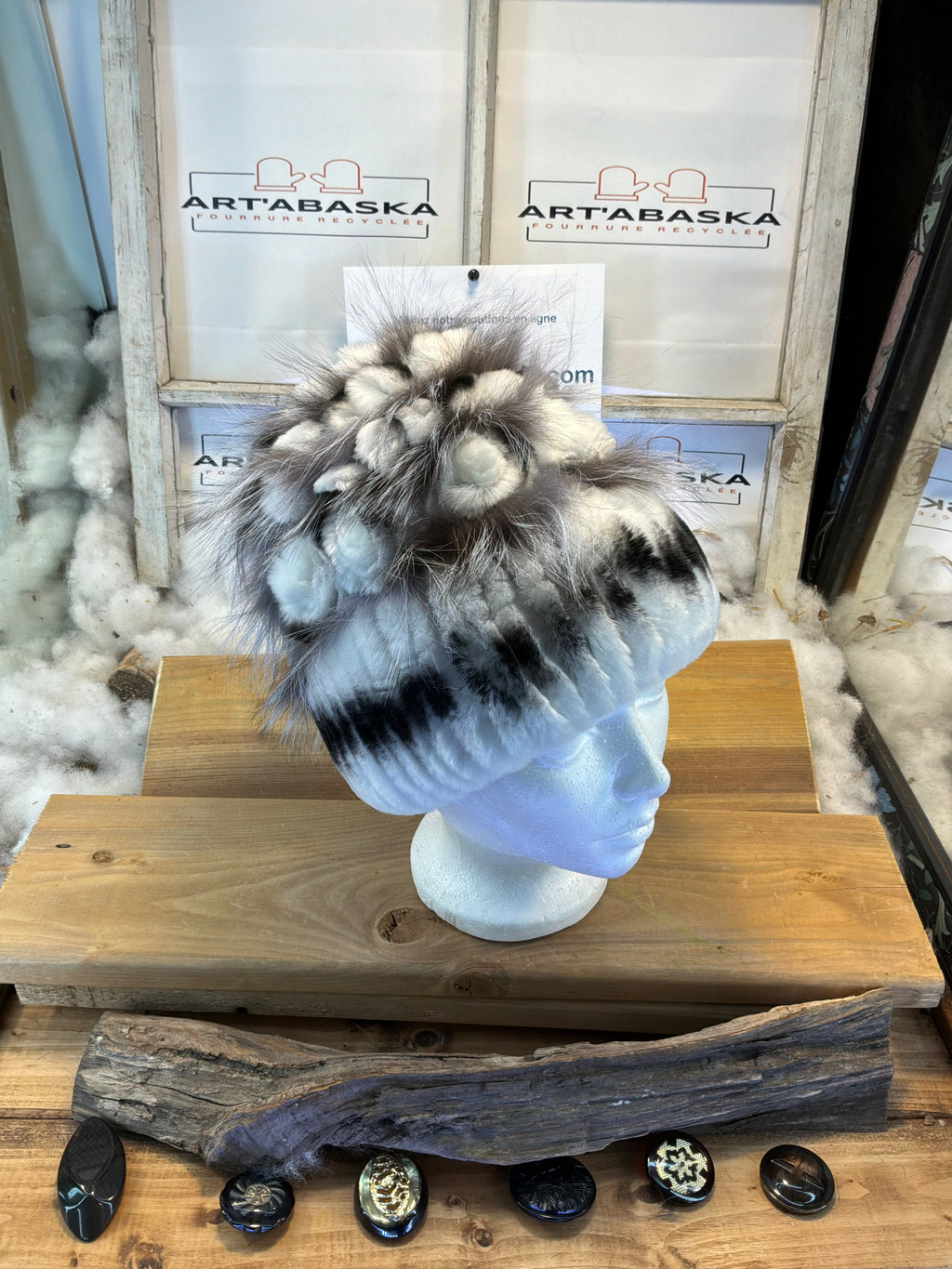 Tuque en fourrure recyclée