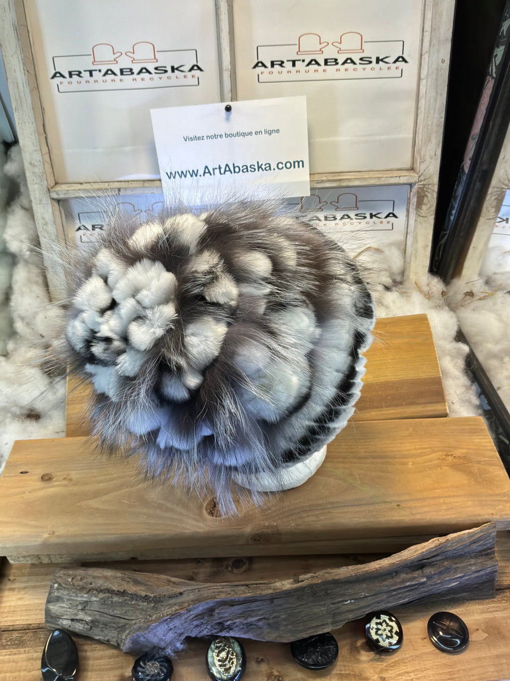 Tuque en fourrure recyclée