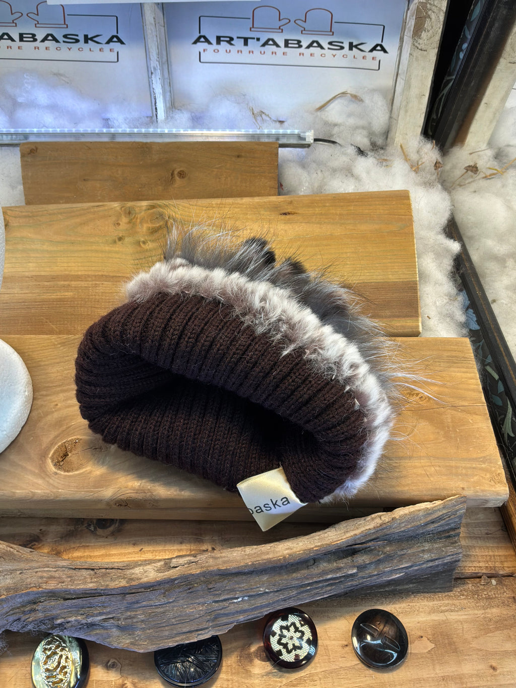 Tuque en fourrure recyclée