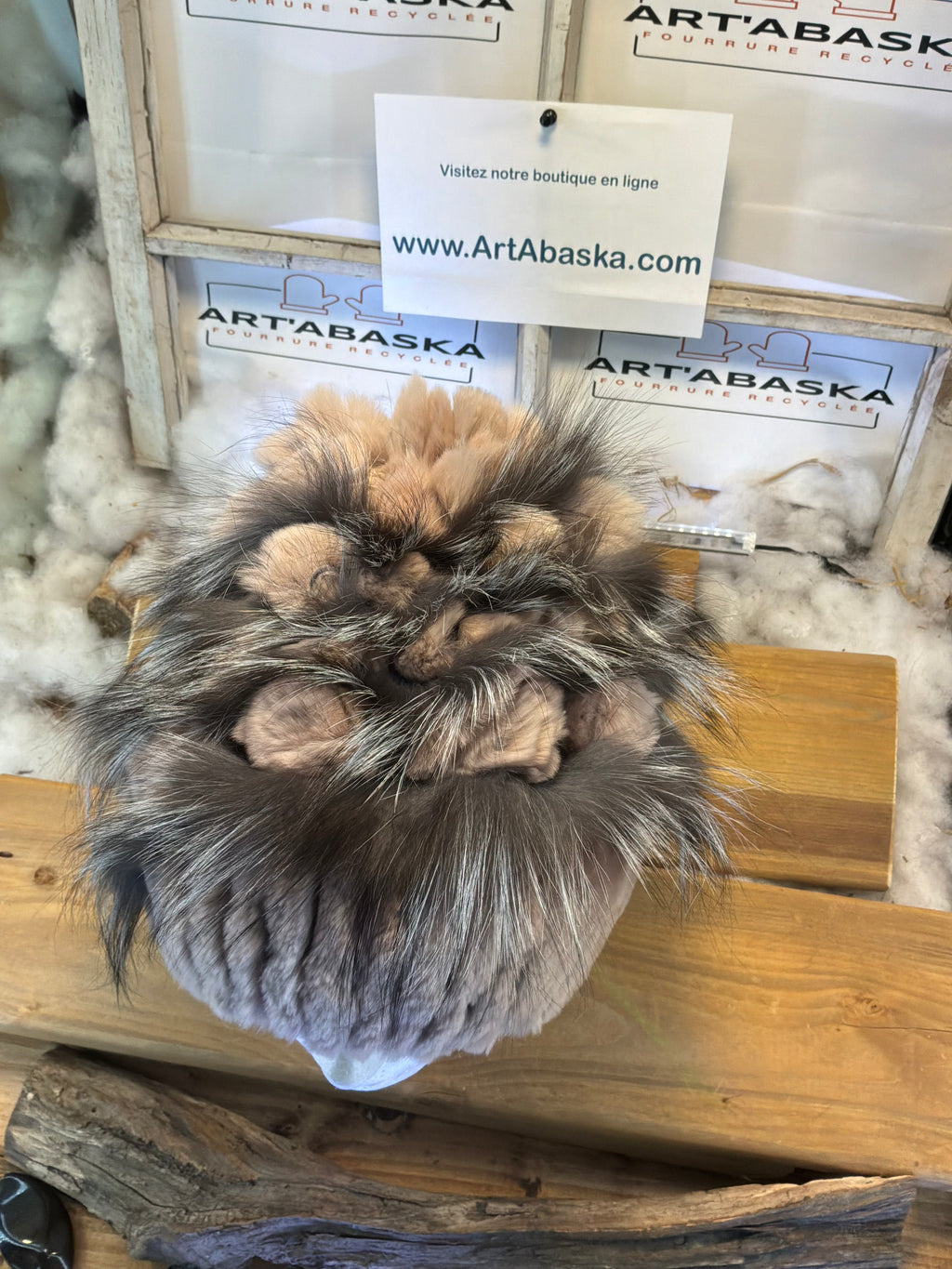 Tuque en fourrure recyclée