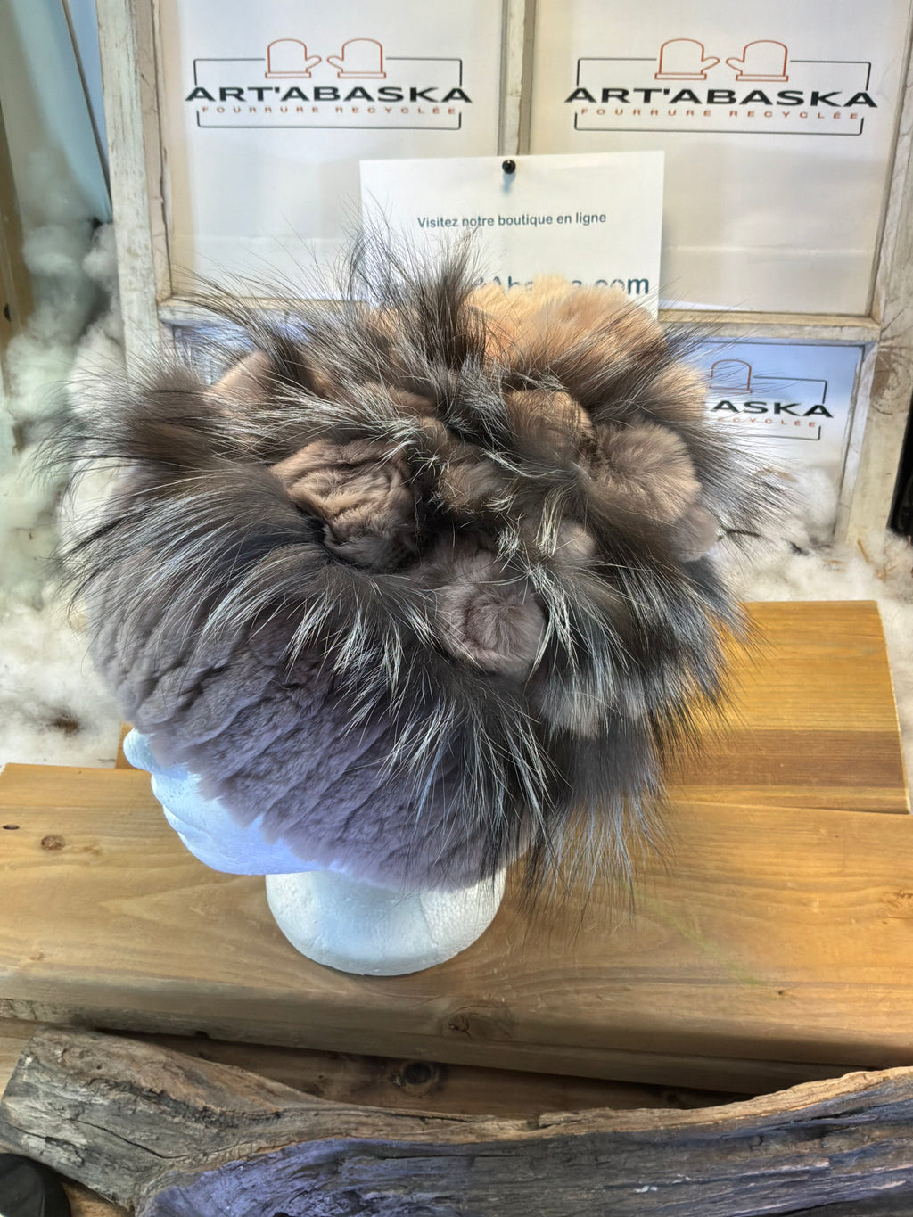 Tuque en fourrure recyclée