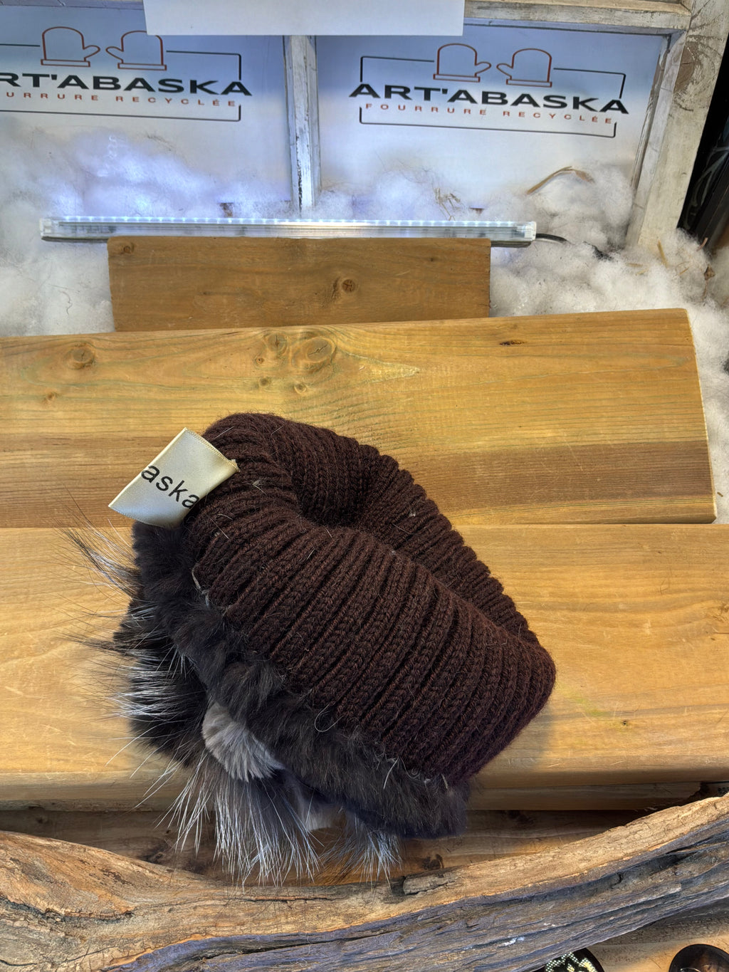 Tuque en fourrure recyclée