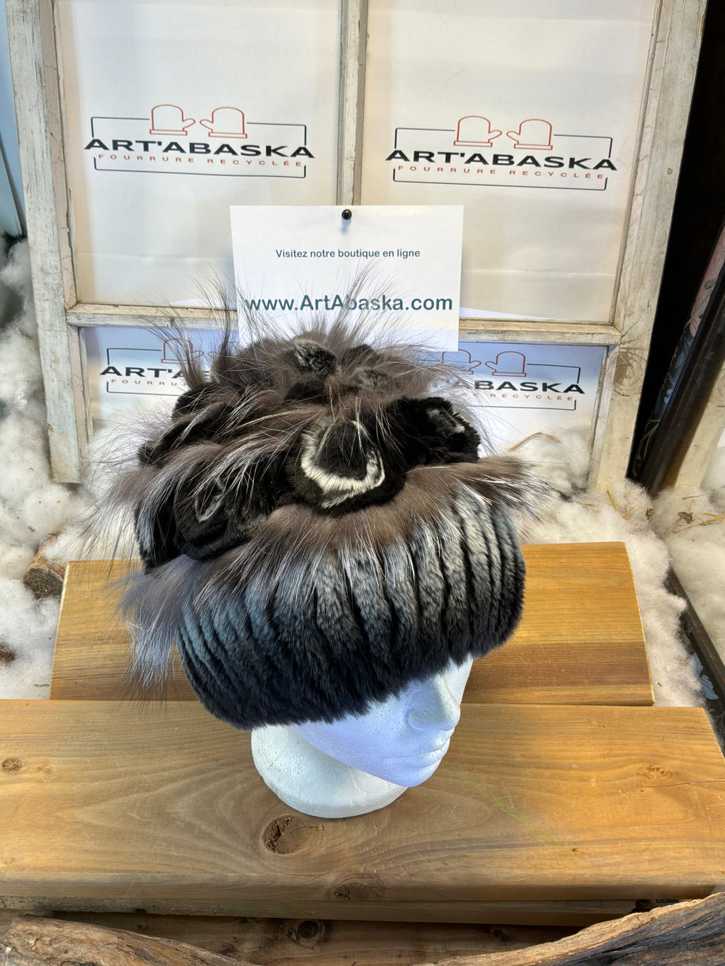 Tuque en fourrure recyclée