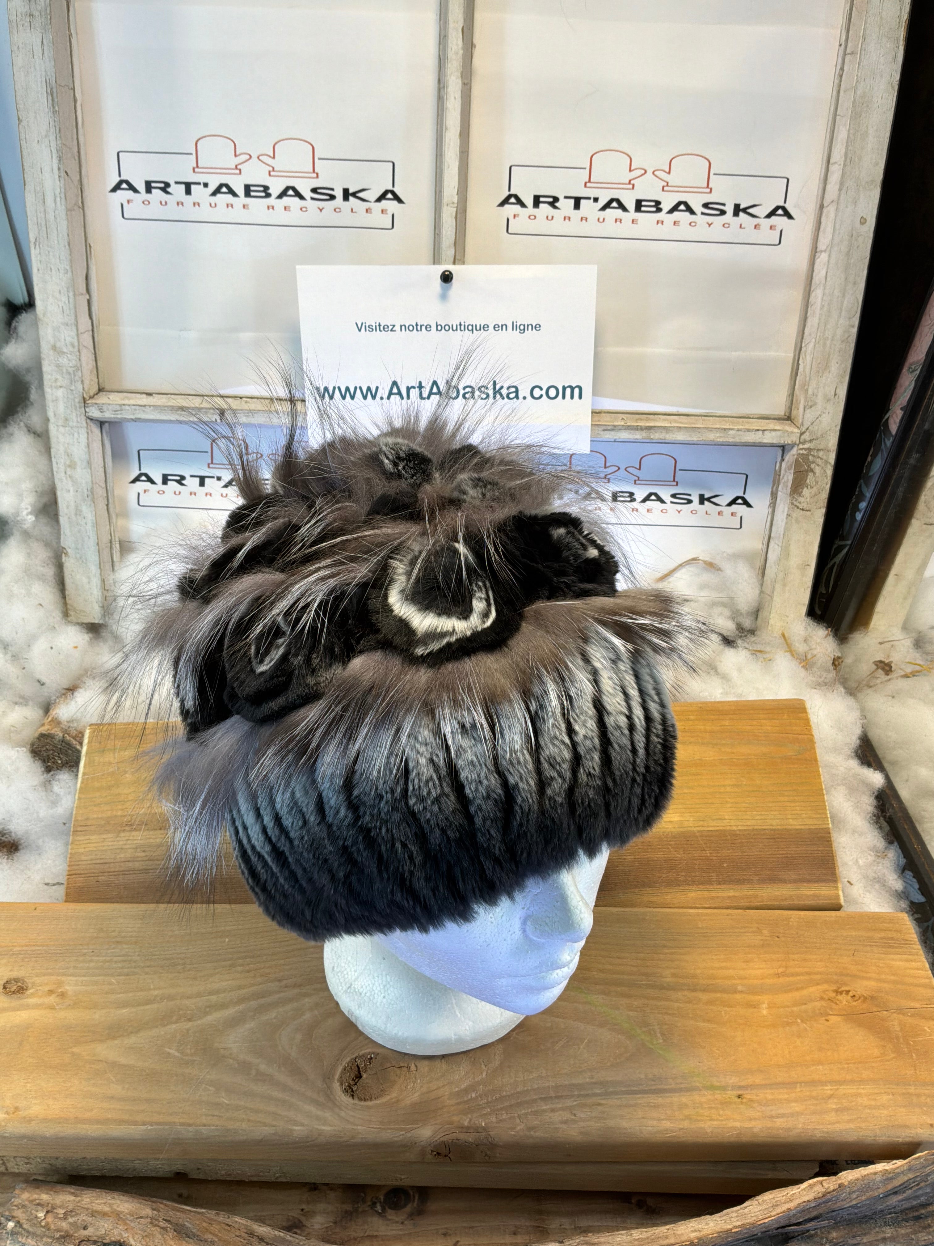 Tuque en fourrure recyclée