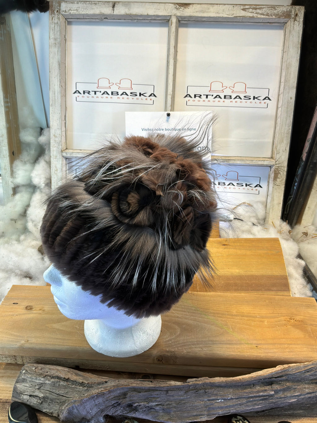 Tuque en fourrure recyclée