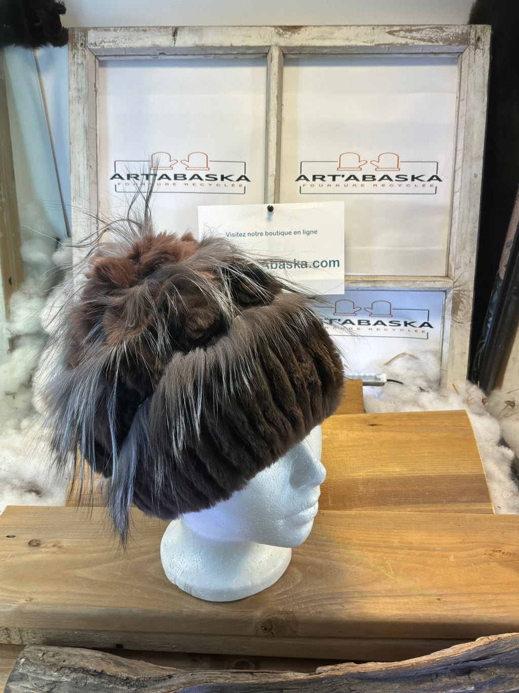 Tuque en fourrure recyclée