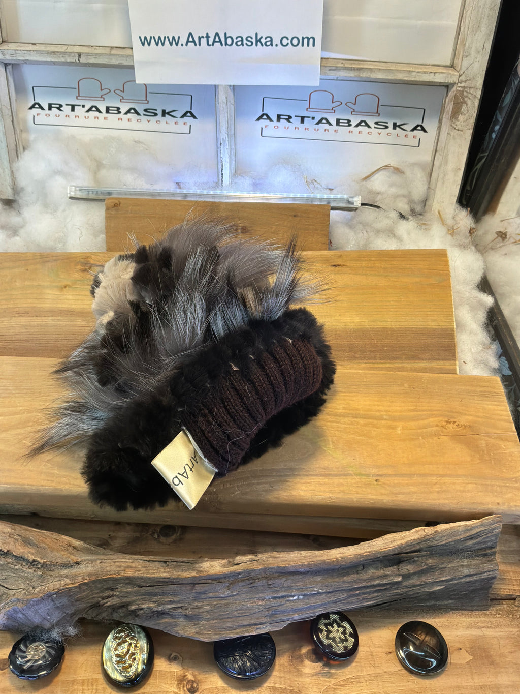 Tuque en fourrure recyclée