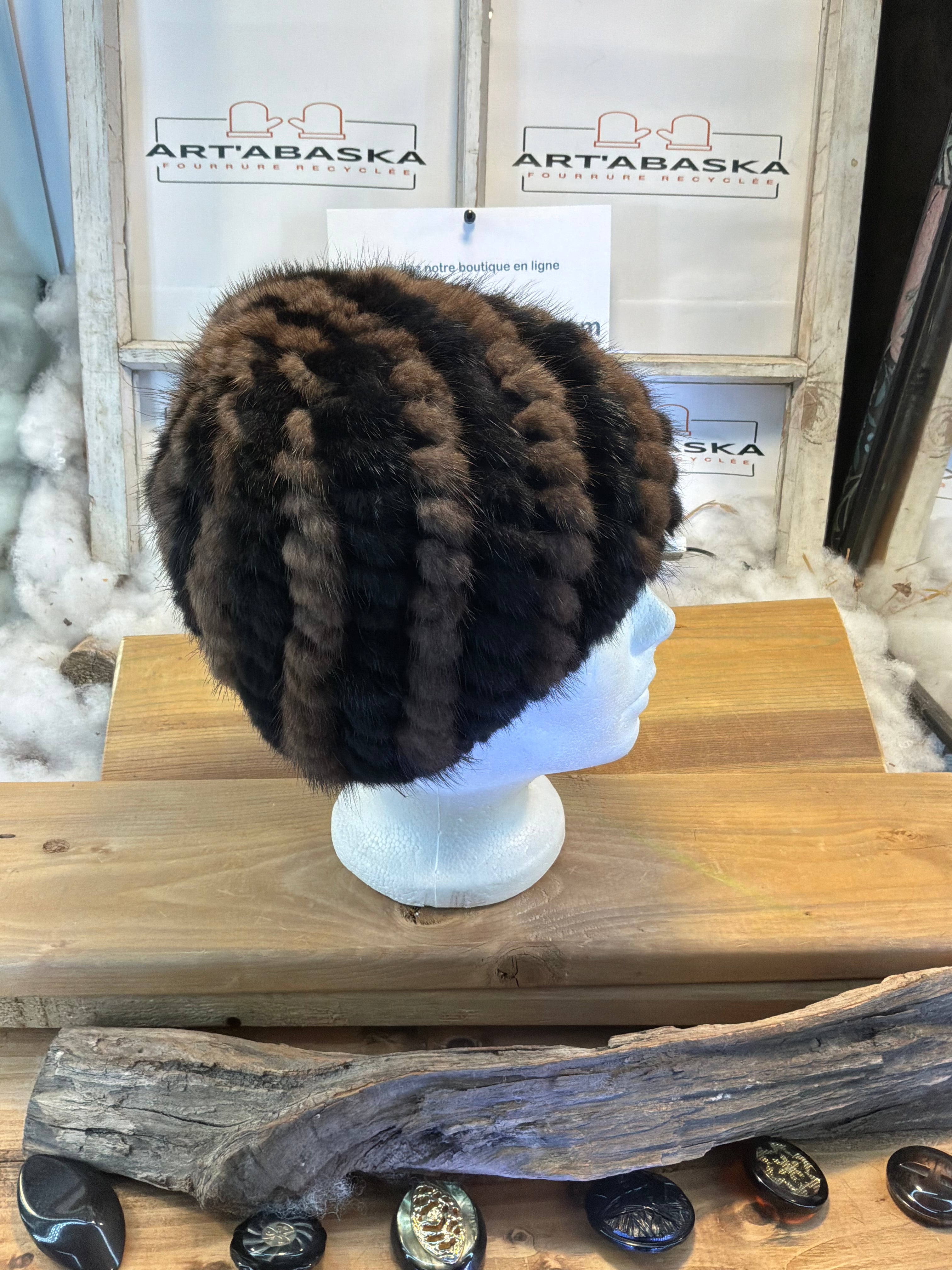 Tuque en fourrure recyclée vison