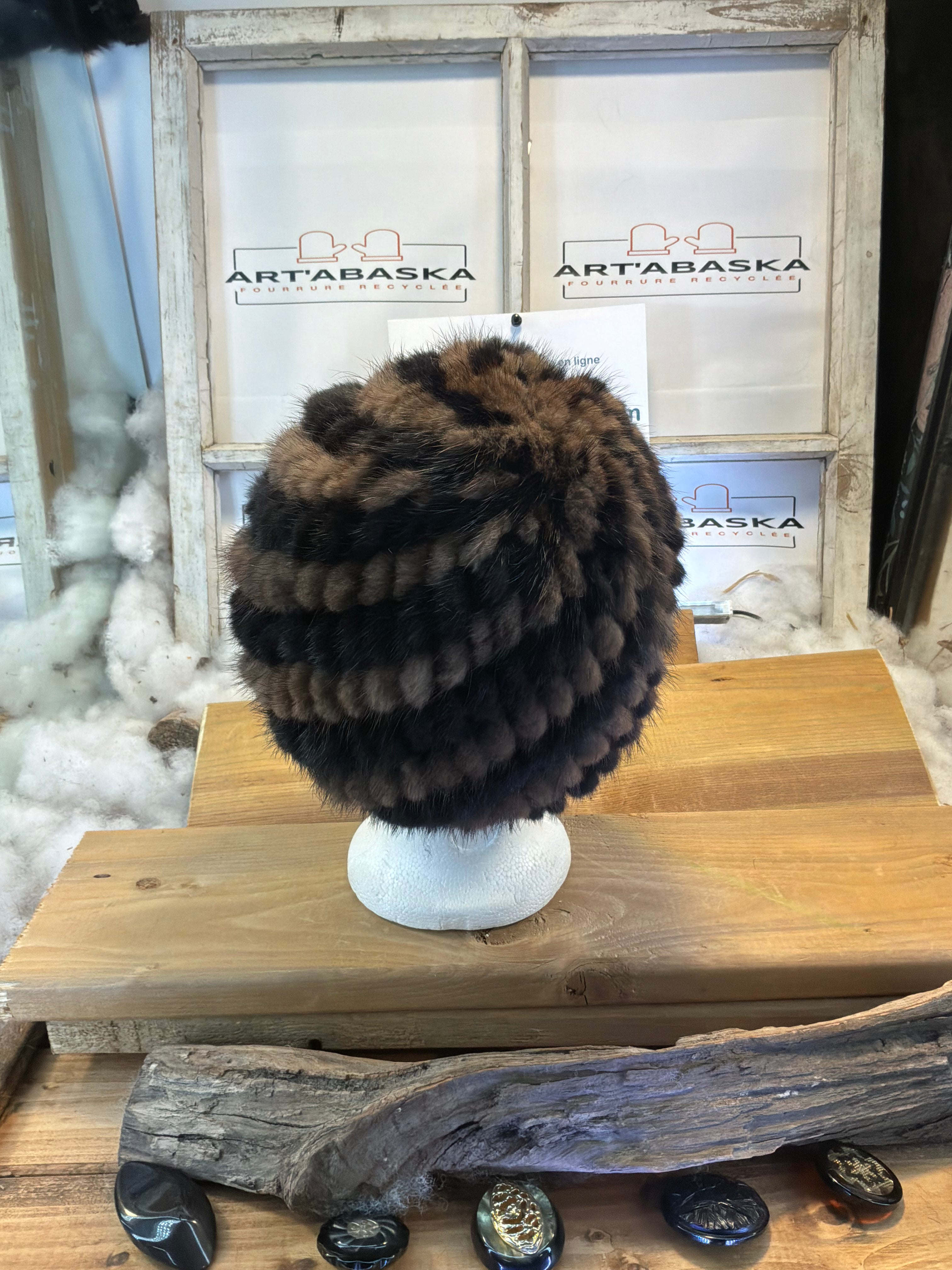 Tuque en fourrure recyclée vison