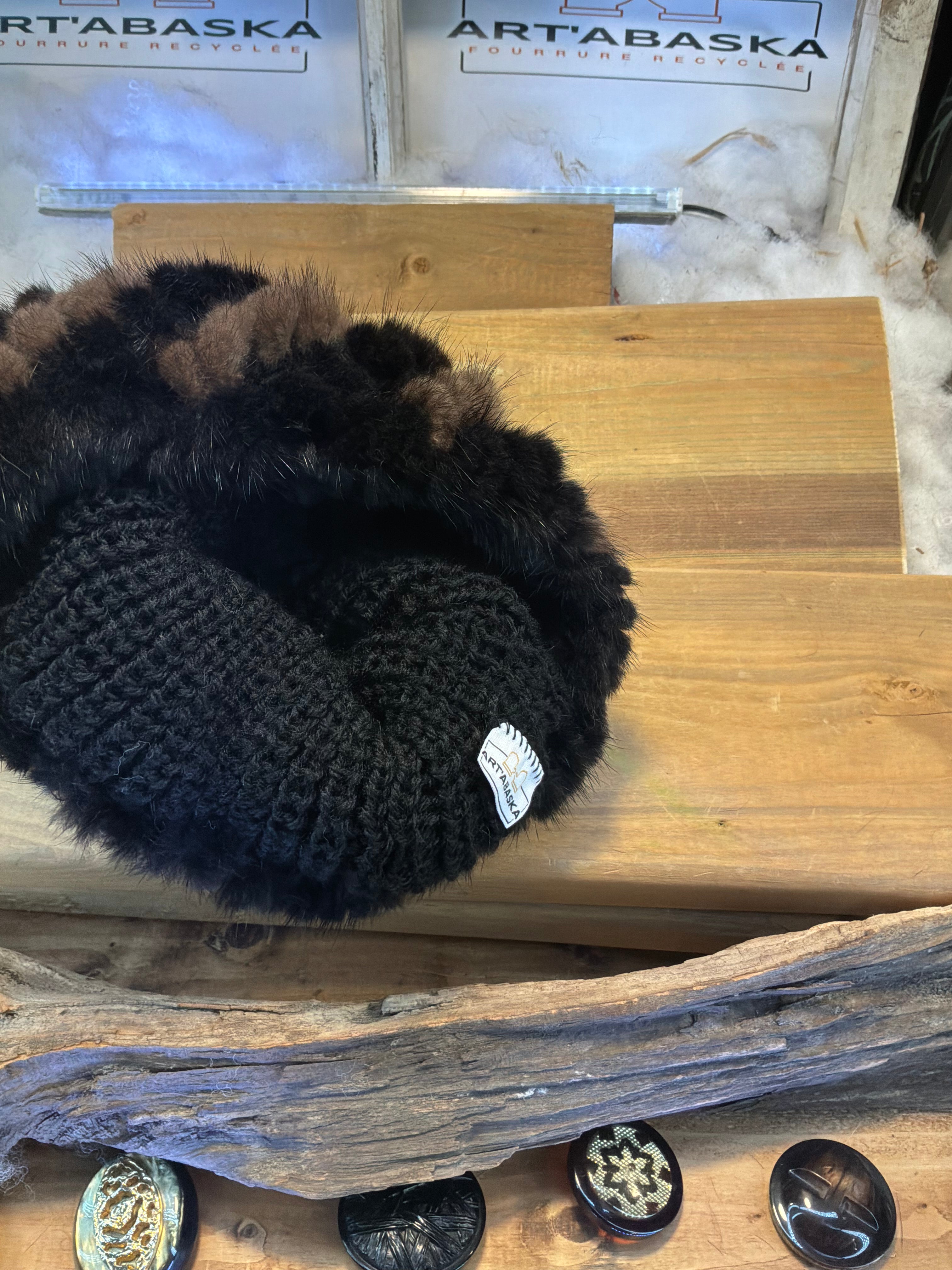 Tuque en fourrure recyclée vison