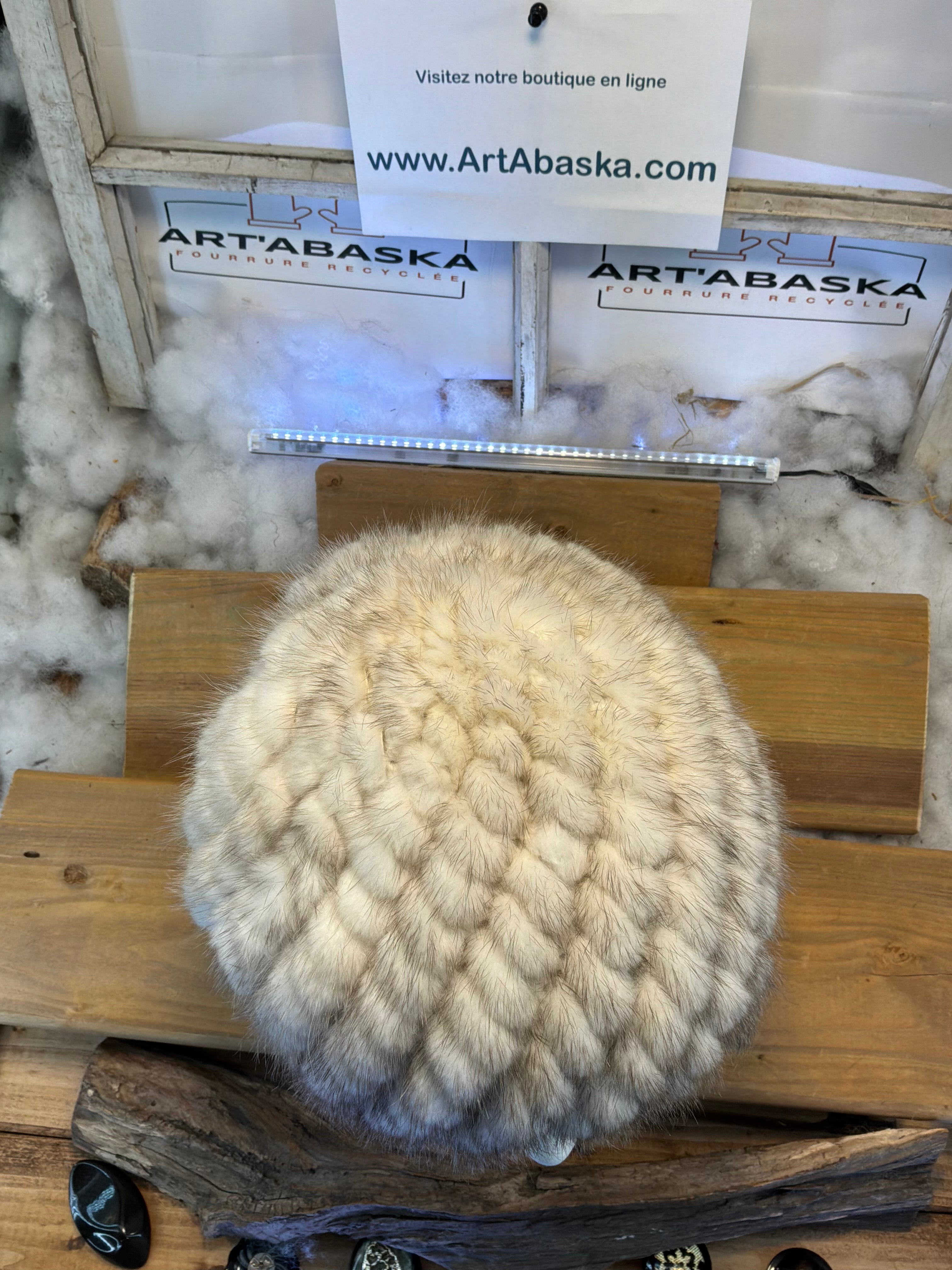 Tuque en fourrure de Vison recyclée