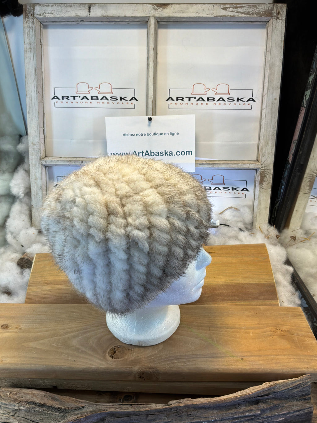 Tuque en fourrure de Vison recyclée