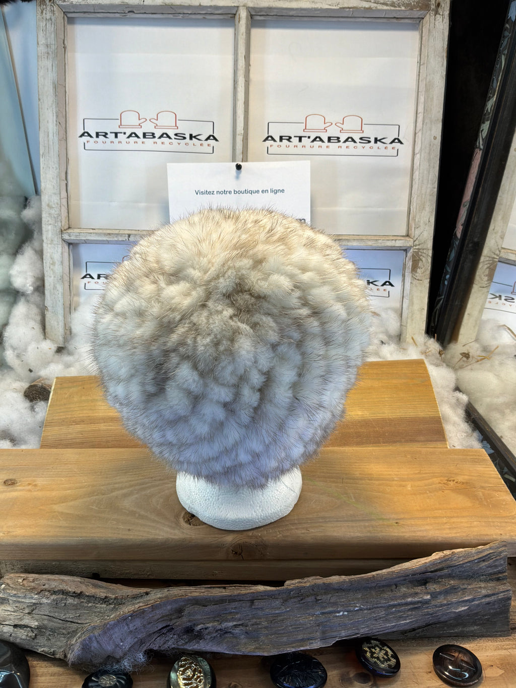 Tuque en fourrure de Vison recyclée