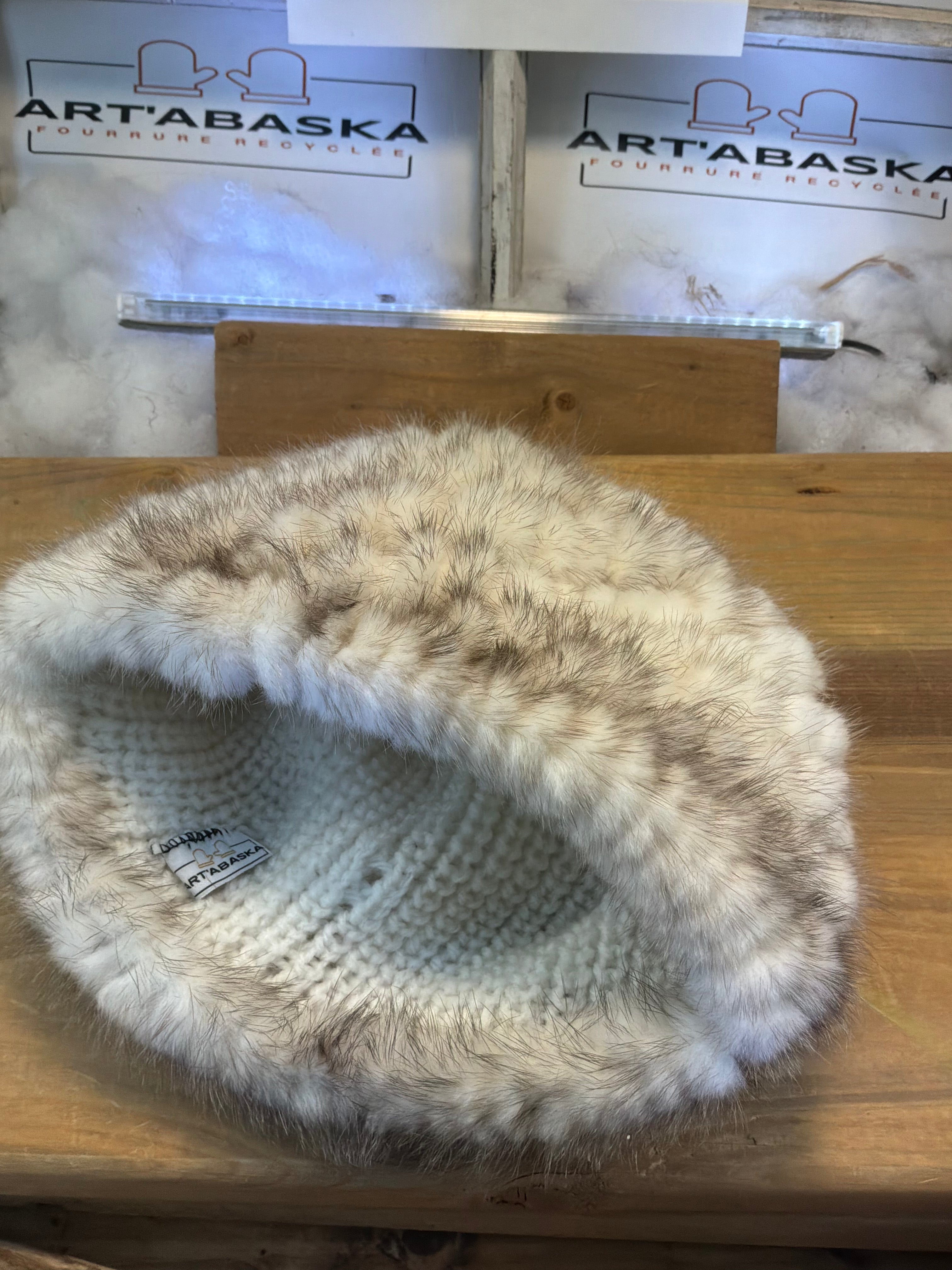 Tuque en fourrure de Vison recyclée
